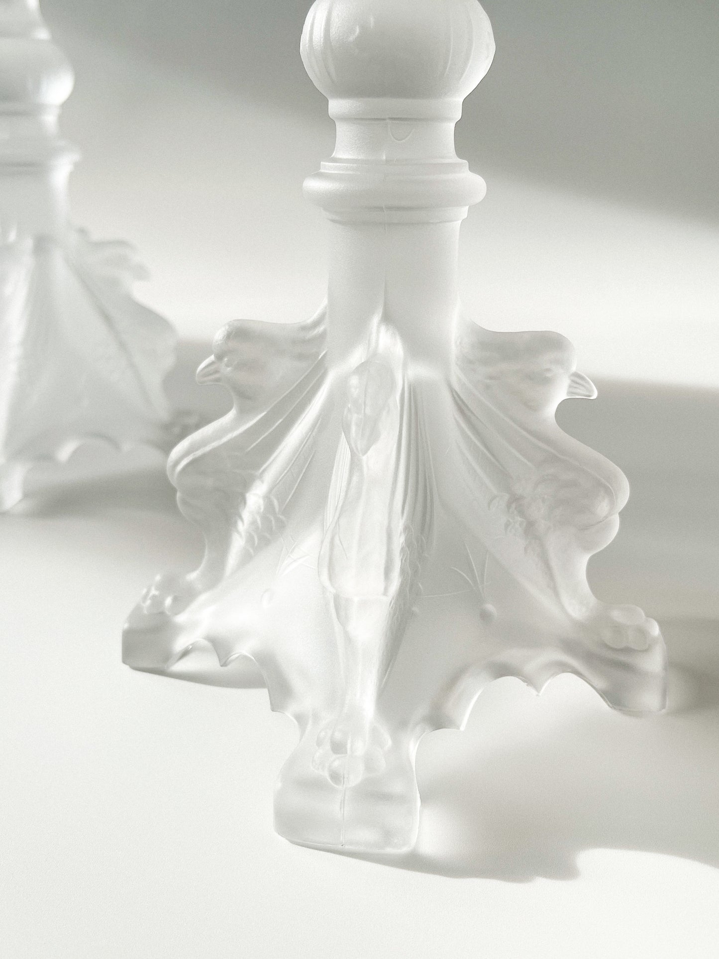 Val Saint Lambert Manchester Crystal Candlesticks