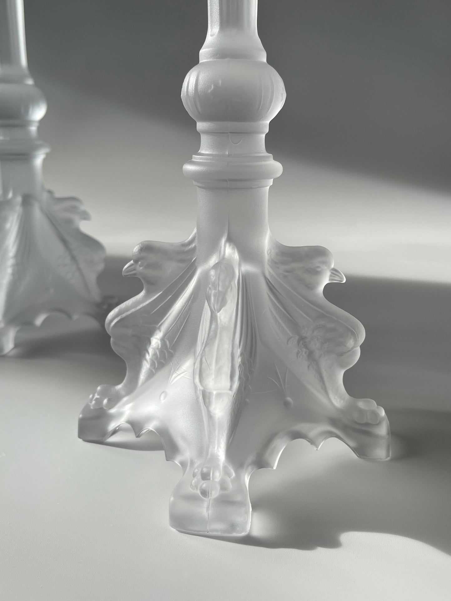 Val Saint Lambert Manchester Crystal Candlesticks