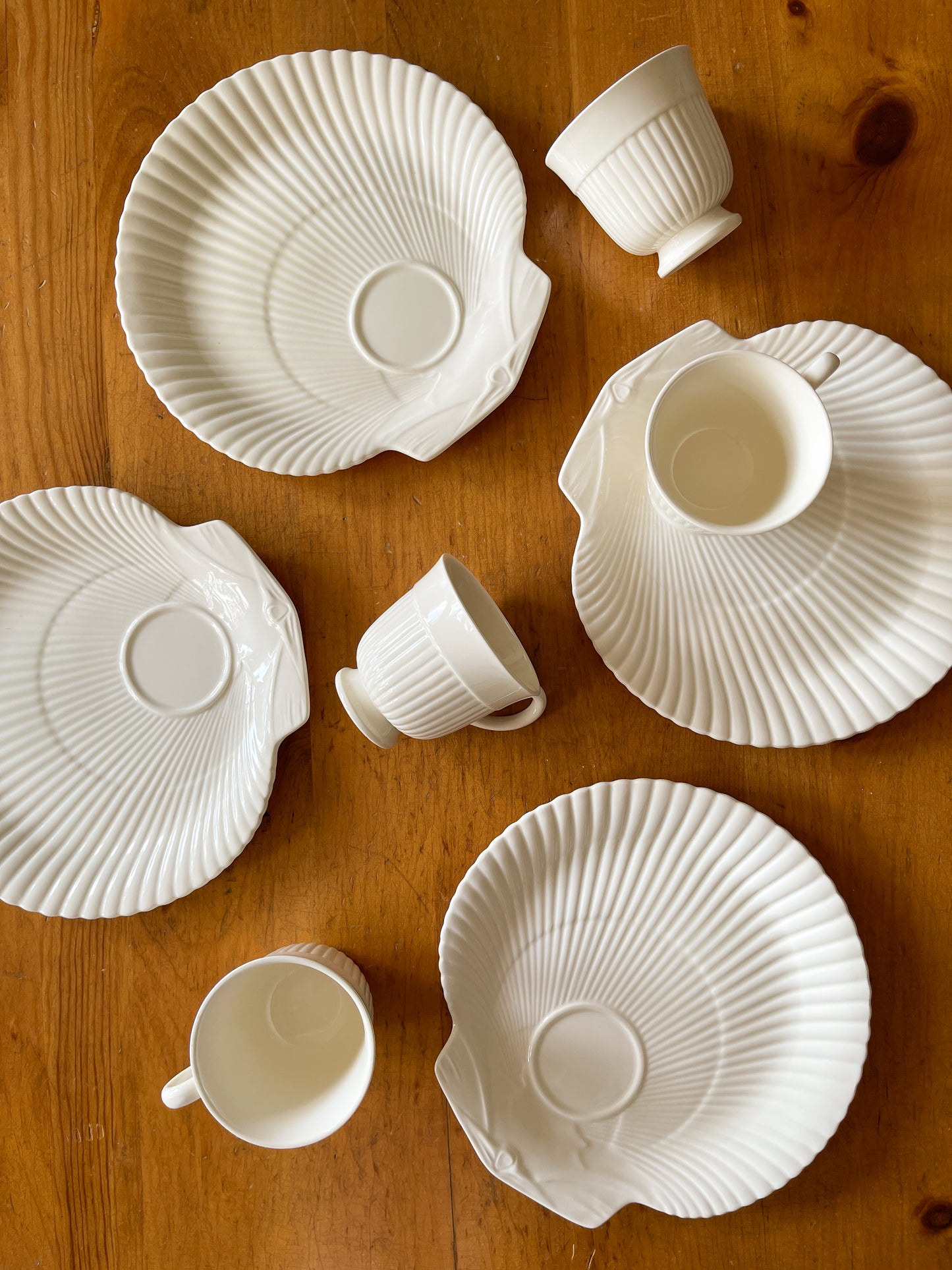 Vintage Wedgwood Creamware Nautilus Snack Set