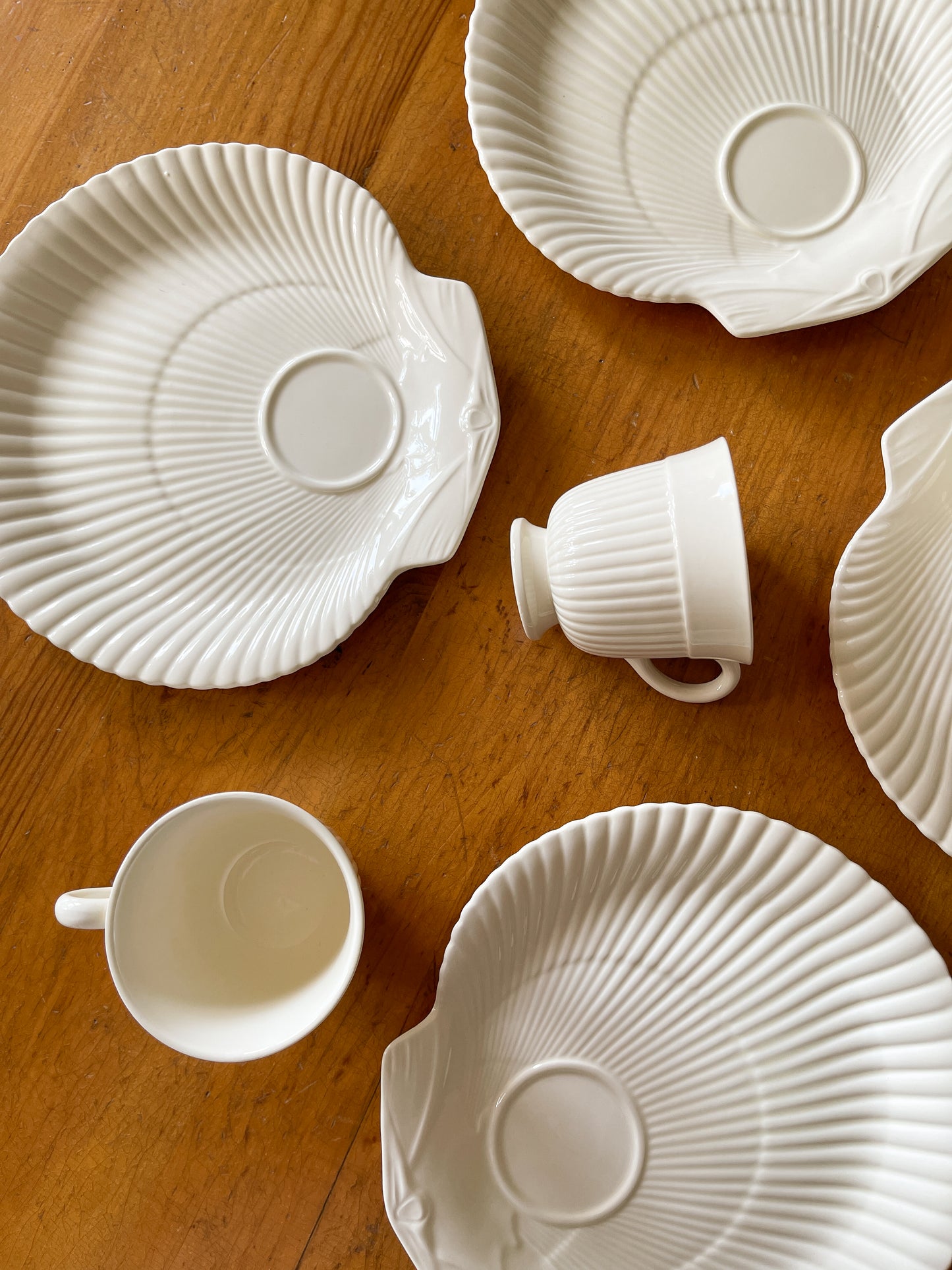 Vintage Wedgwood Creamware Nautilus Snack Set