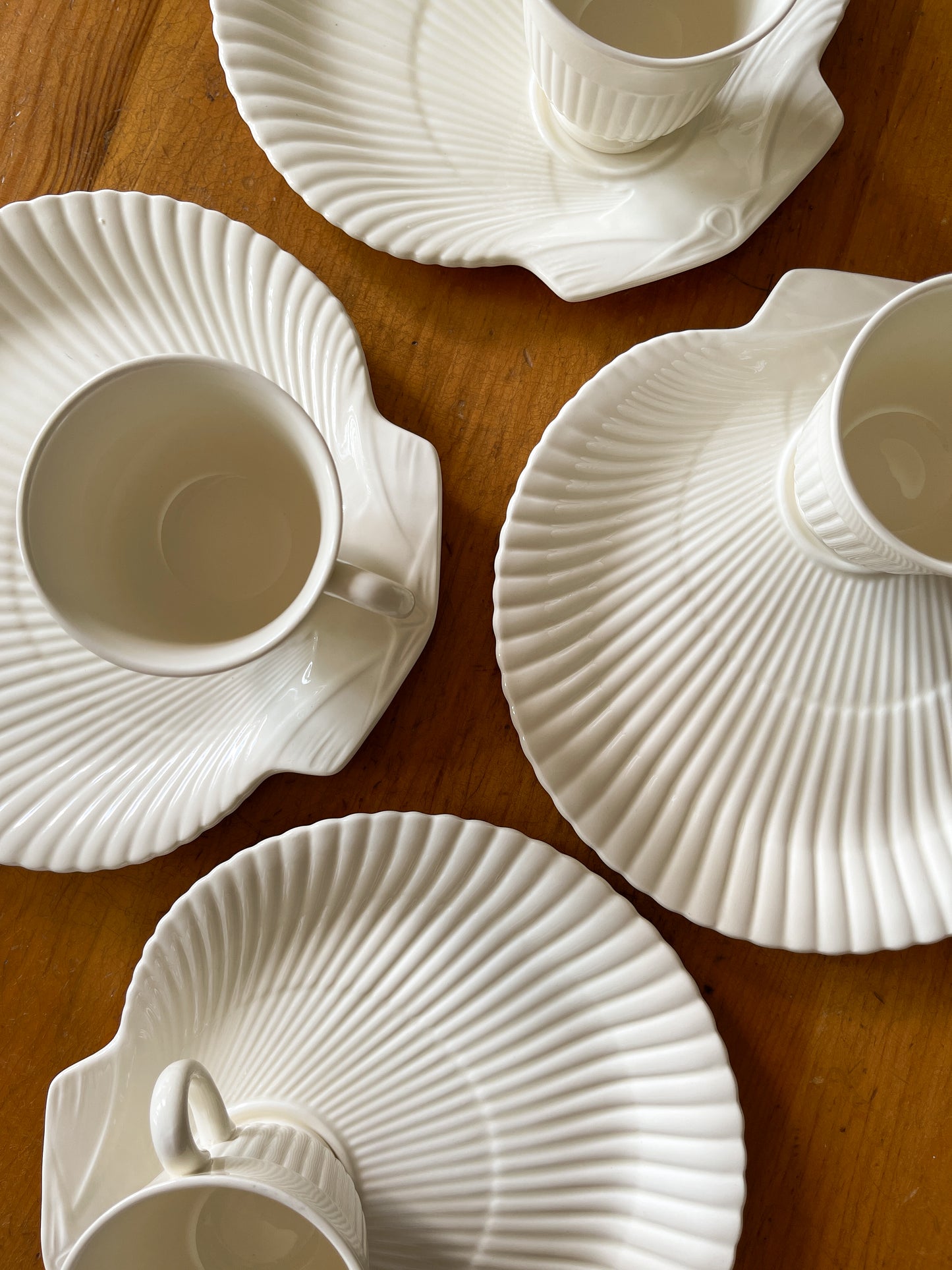 Vintage Wedgwood Creamware Nautilus Snack Set