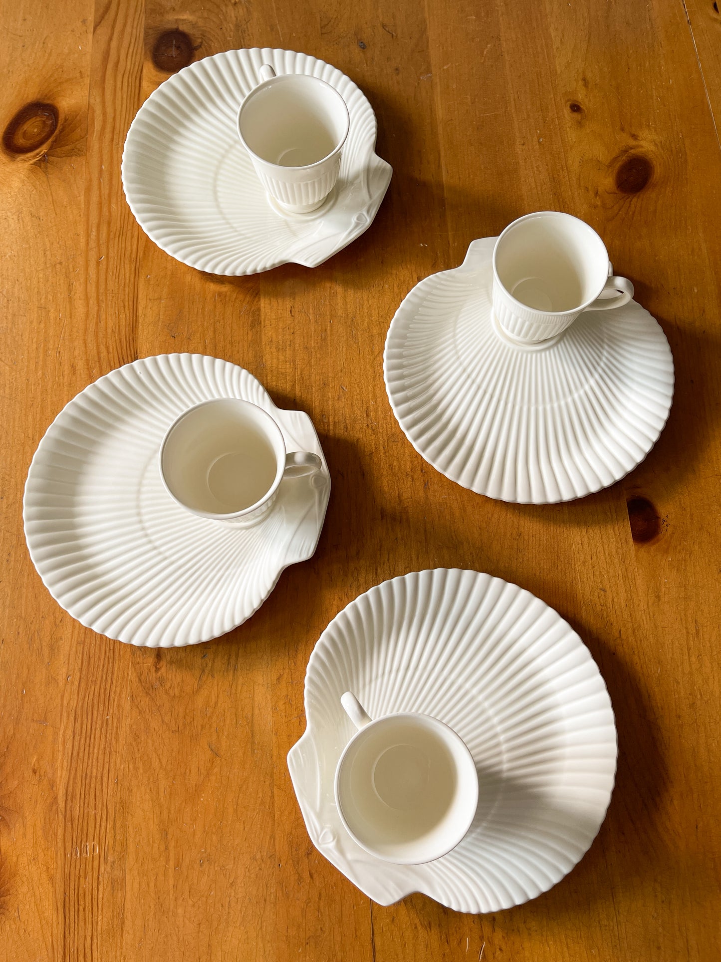 Vintage Wedgwood Creamware Nautilus Snack Set