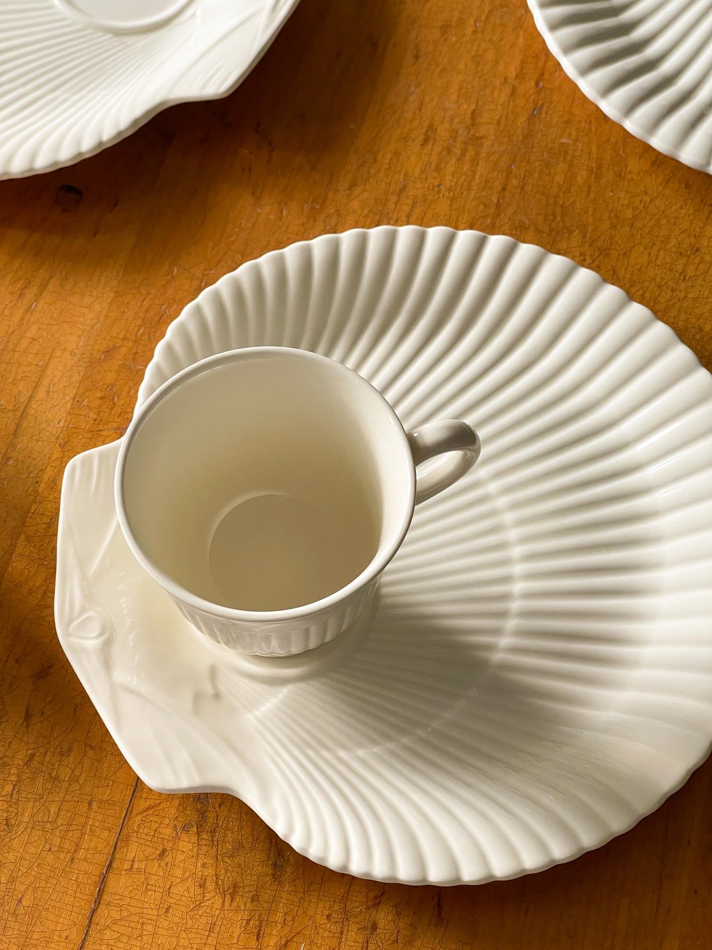 Vintage Wedgwood Creamware Nautilus Snack Set