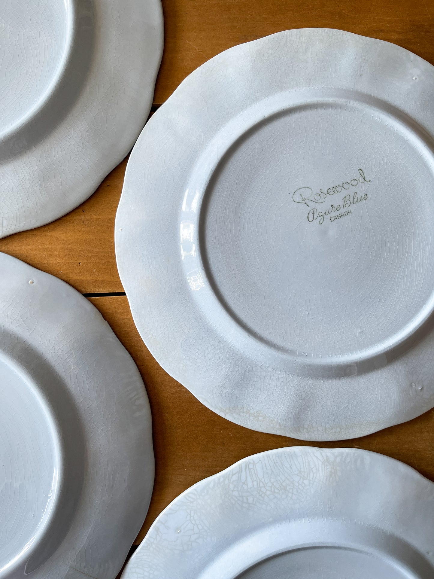 Vintage 1950s Rosewood Blue Dinner Plates