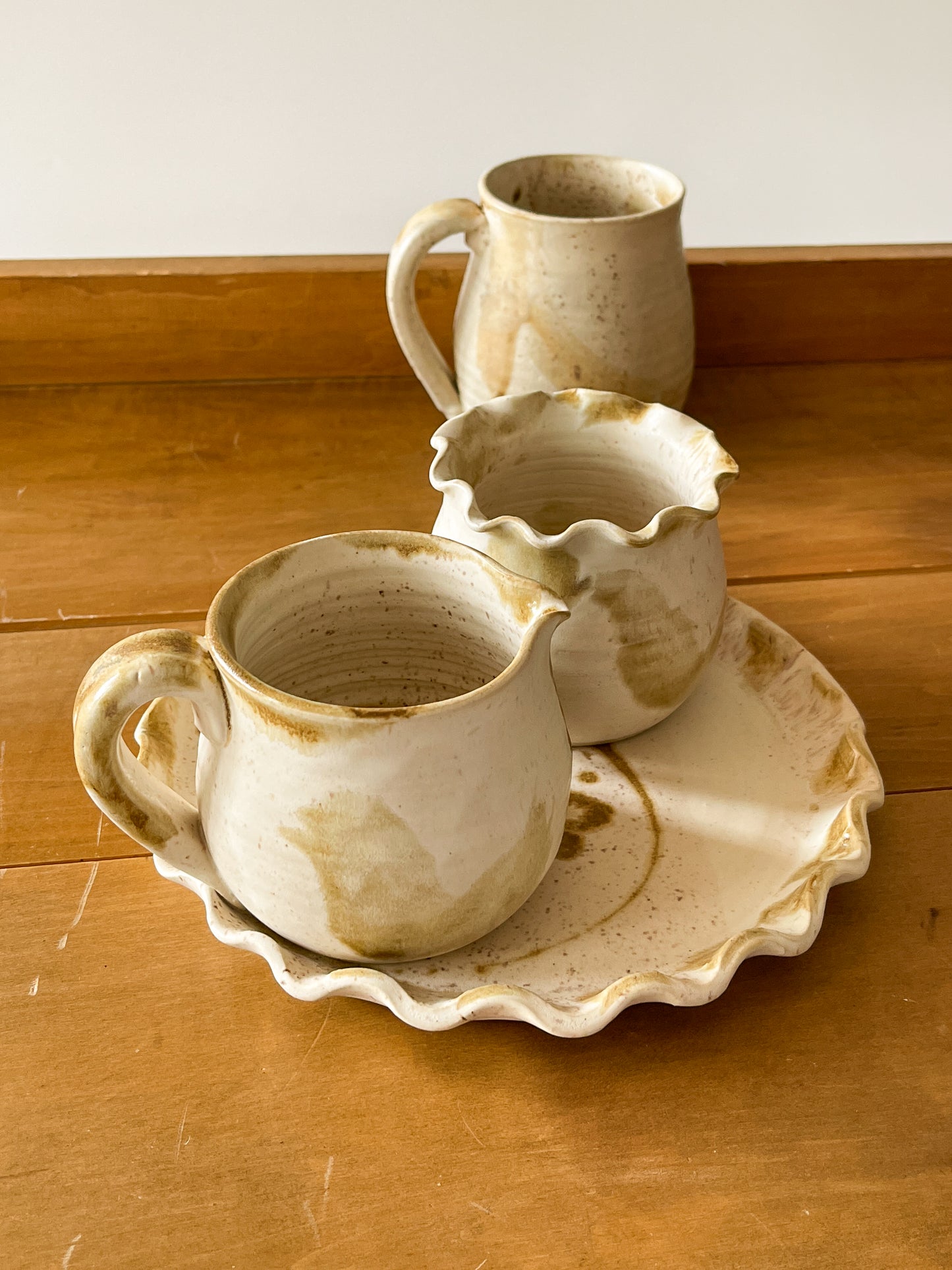 Vintage Dove Pottery Breakfast Set