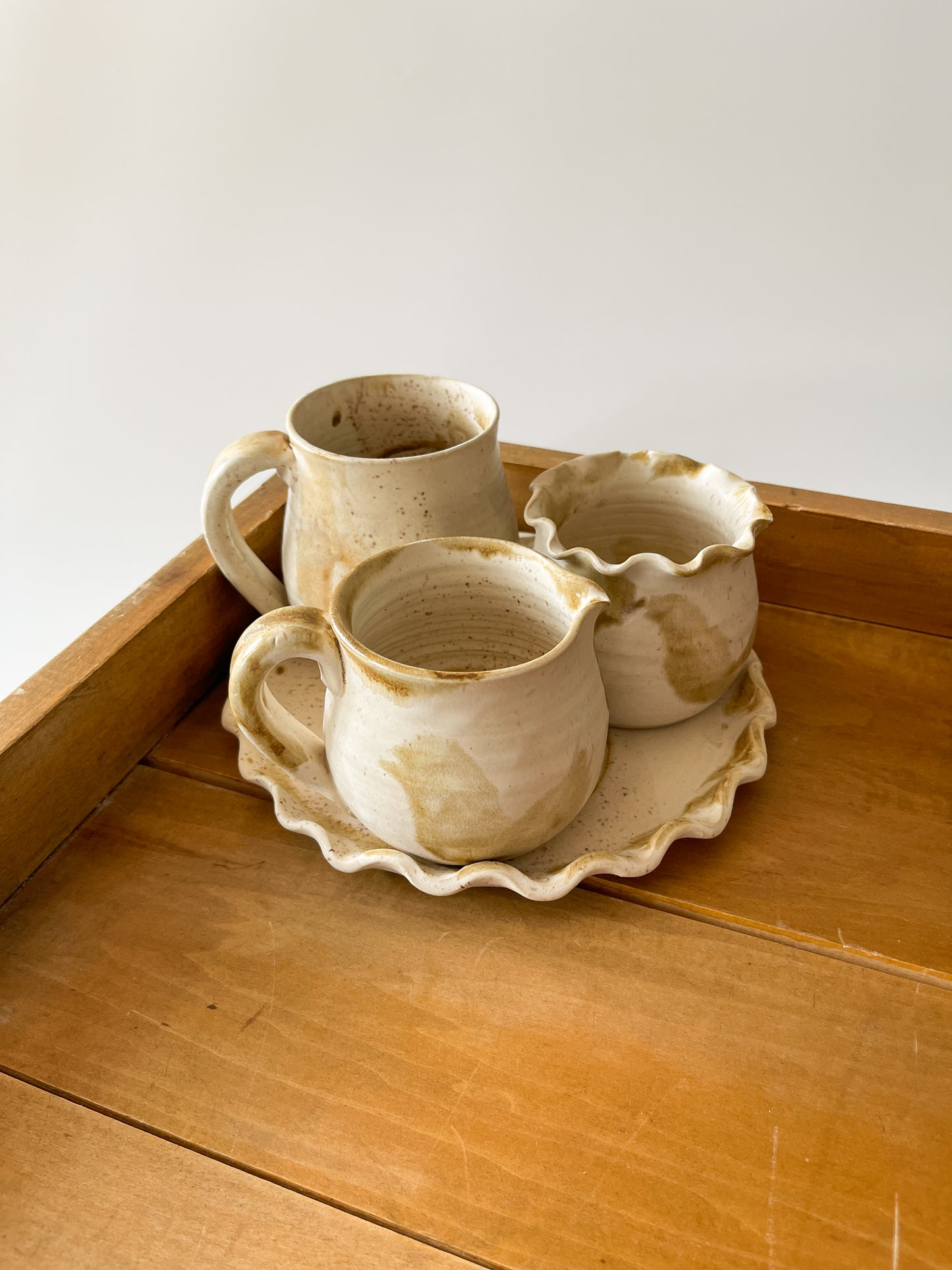 Vintage Dove Pottery Breakfast Set