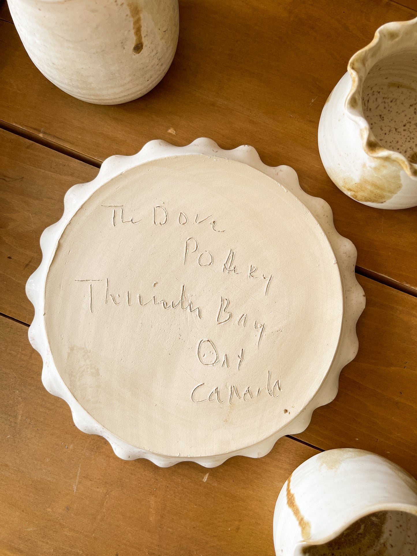 Vintage Dove Pottery Breakfast Set