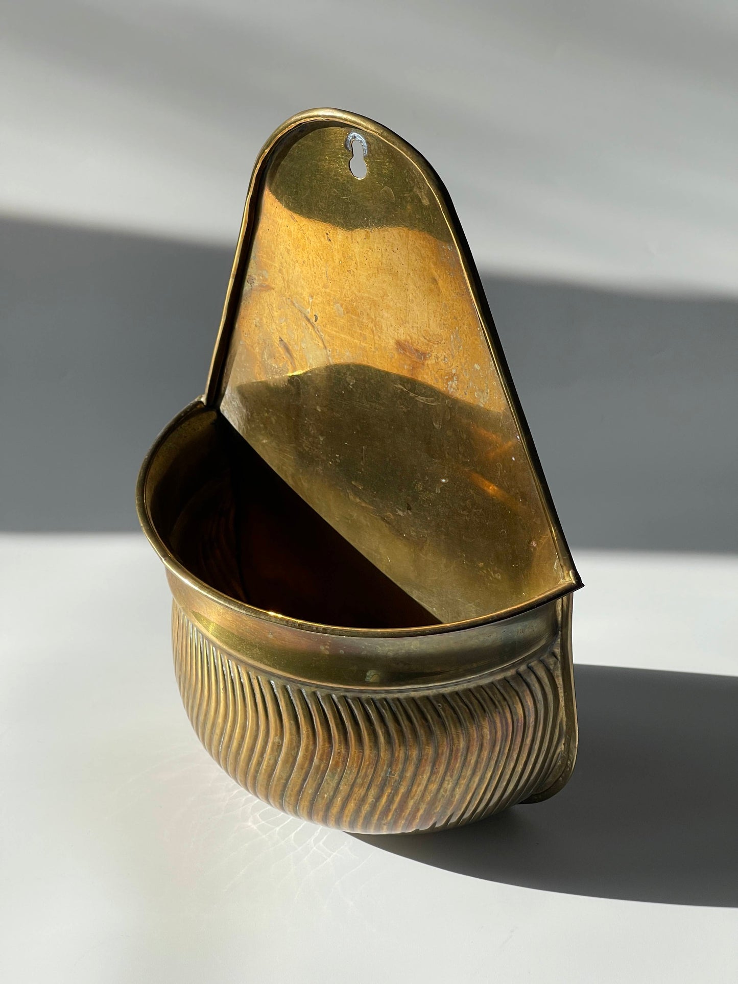 Vintage Brass Wall Pocket