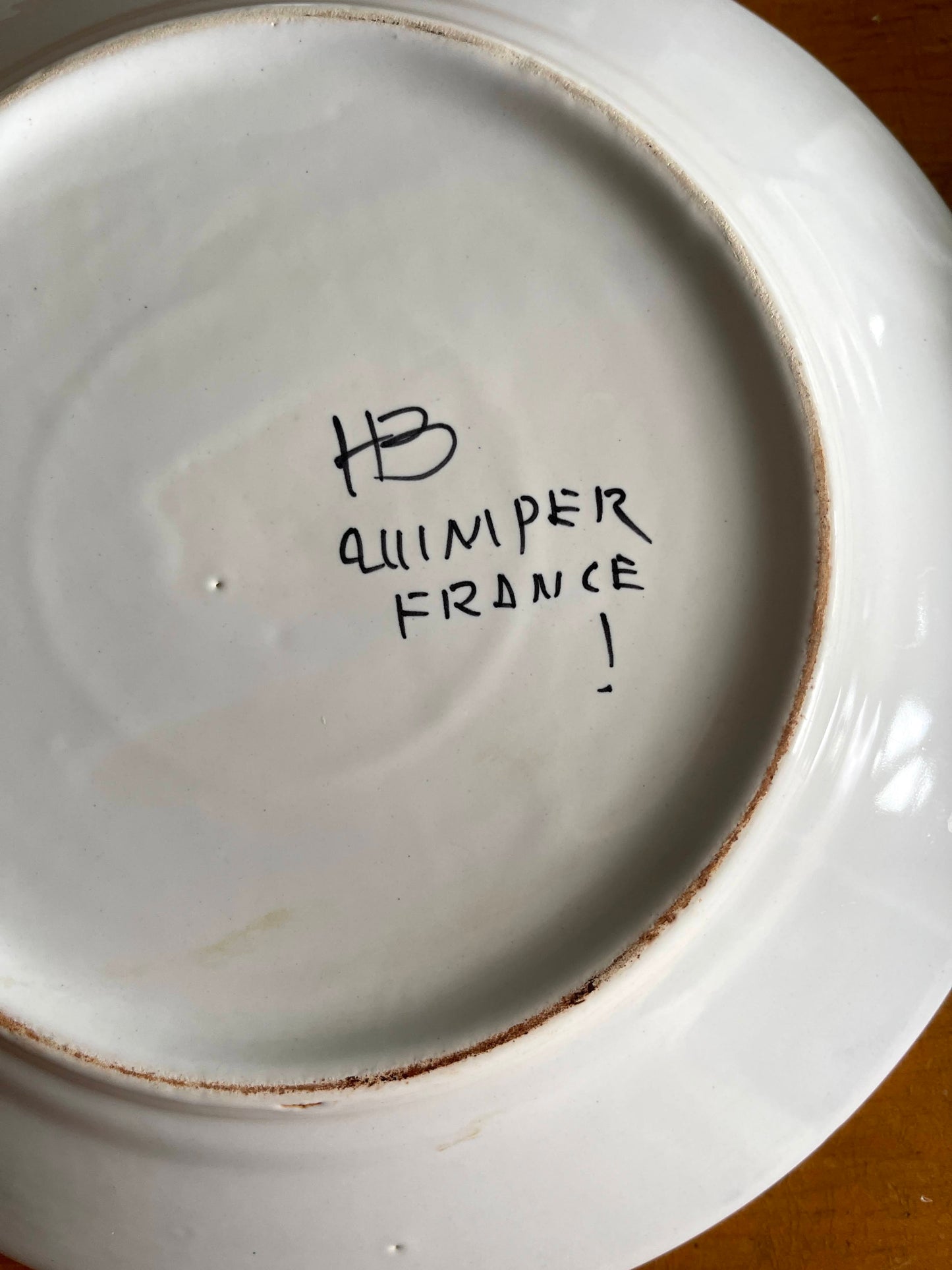 Vintage French HB Quimper Folk Art Plates
