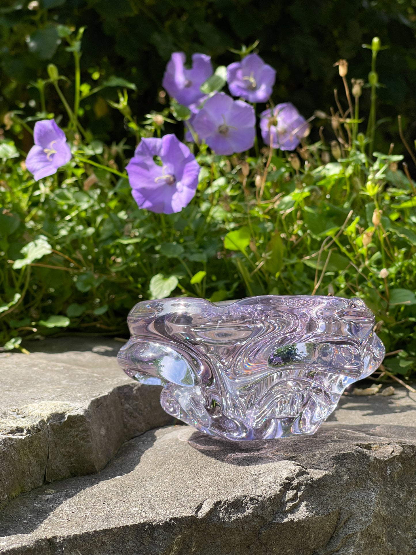 Mid Century Murano Lavender Art Glass Ashtray