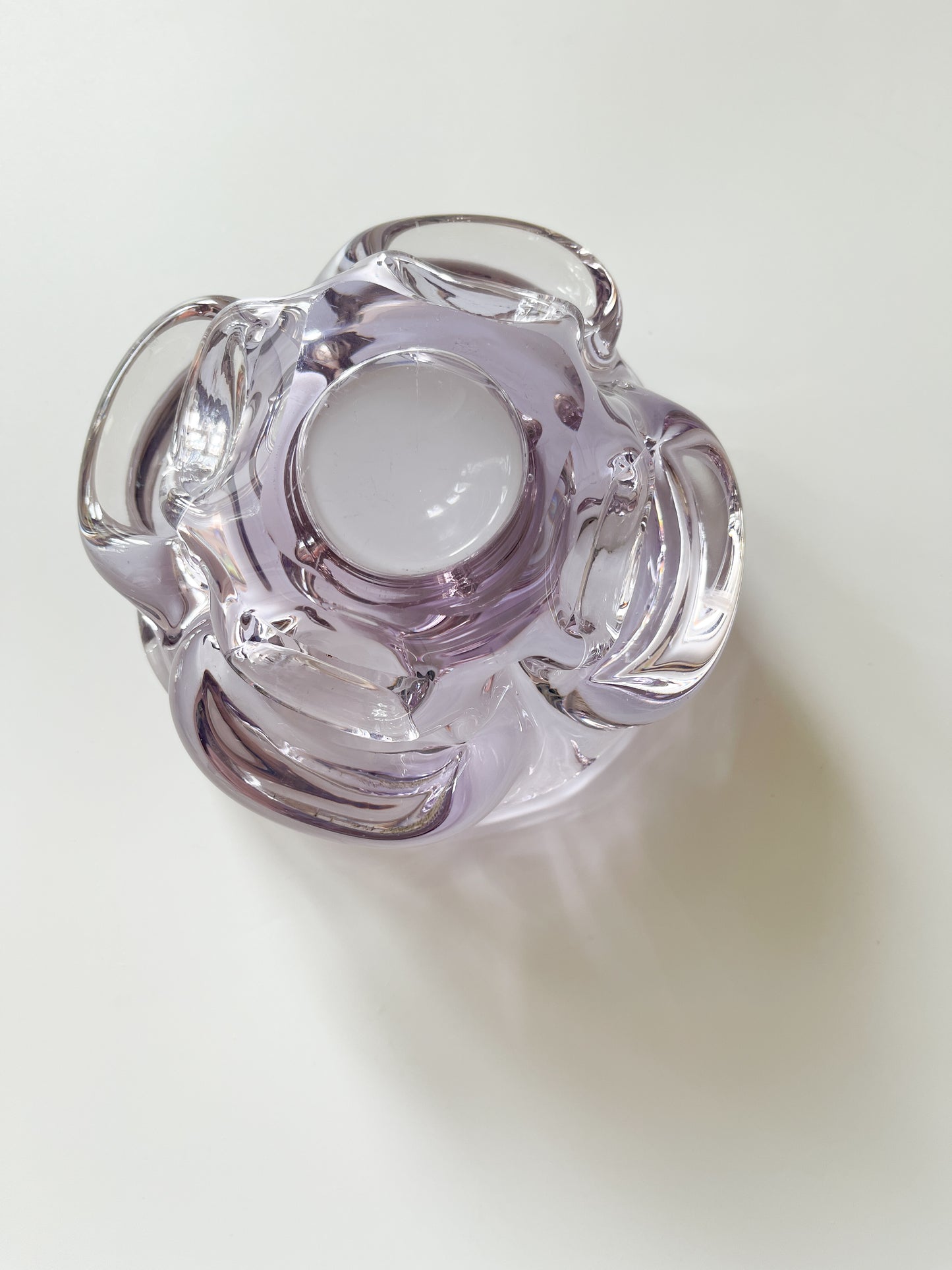 Mid Century Murano Lavender Art Glass Ashtray