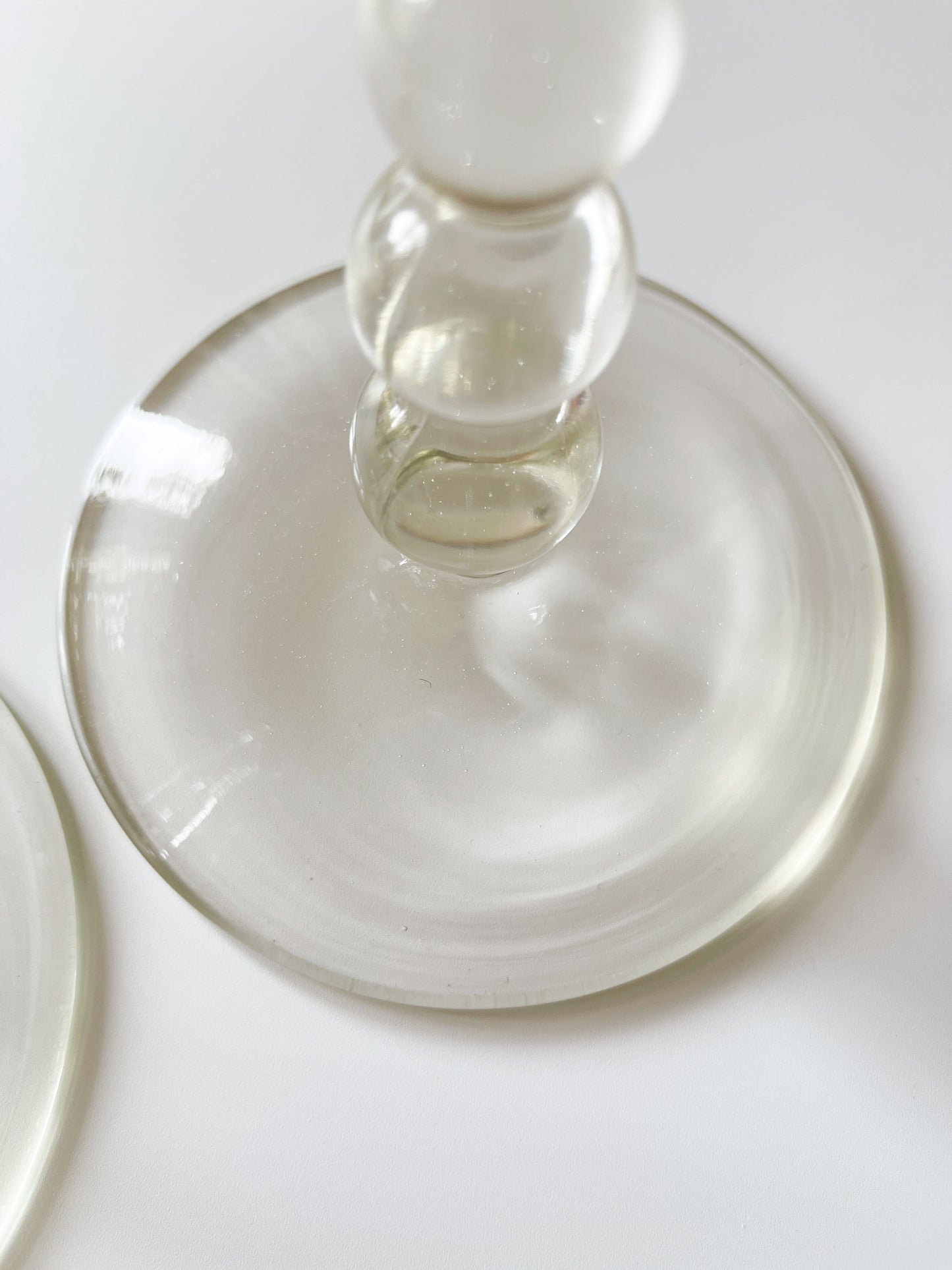 Art Deco Glass Ball Stem Candlesticks