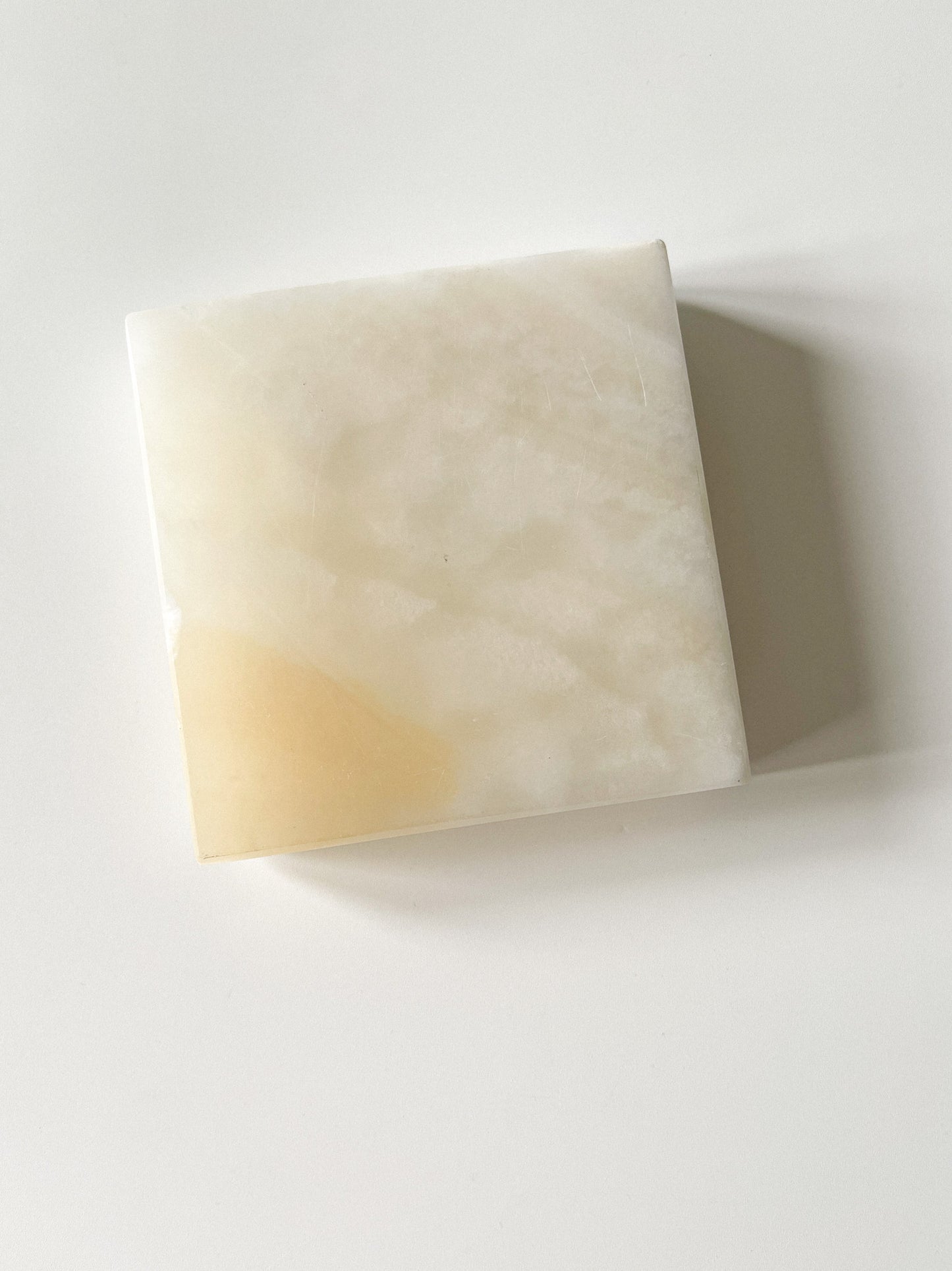 Vintage White Onyx Stone Ashtray Catchall