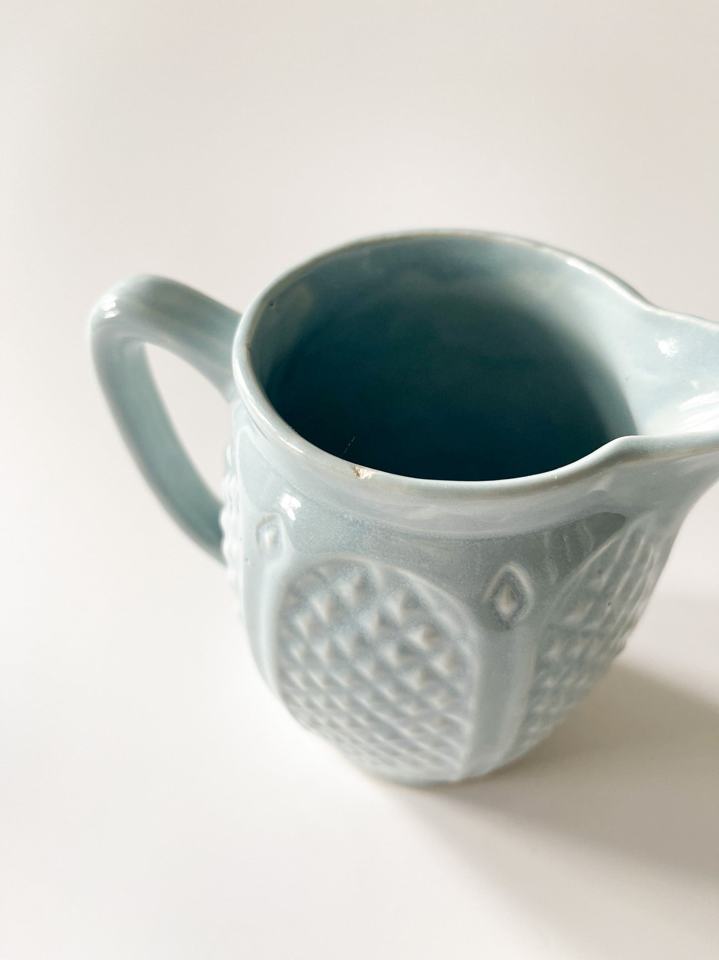 Vintage RRP Co Blue Diamond Stoneware Pitcher