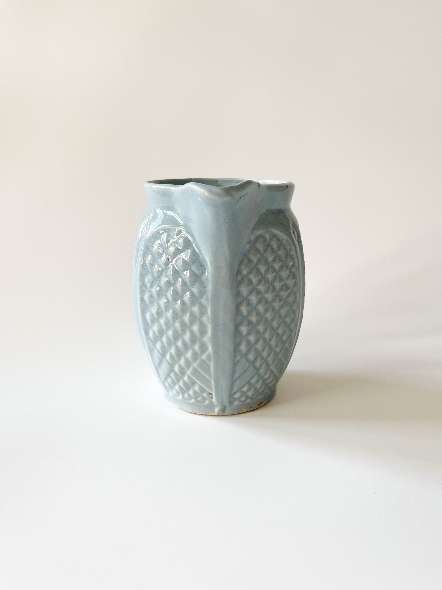 Vintage RRP Co Blue Diamond Stoneware Pitcher