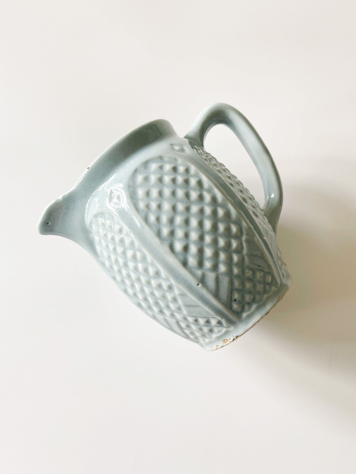 Vintage RRP Co Blue Diamond Stoneware Pitcher