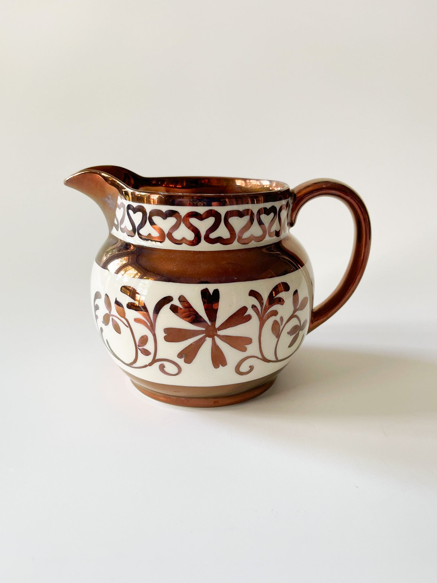 Vintage Wade England Copper Lustre Milk Pitcher