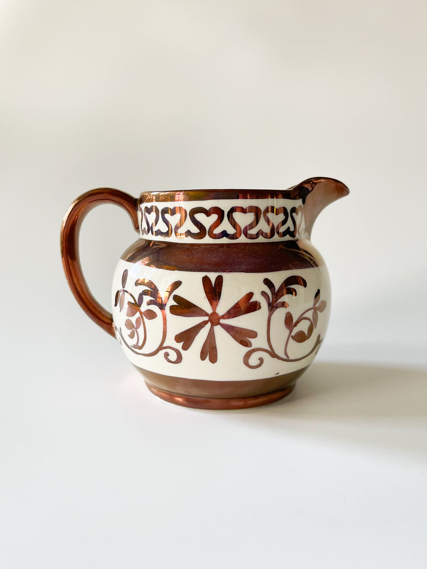 Vintage Wade England Copper Lustre Milk Pitcher