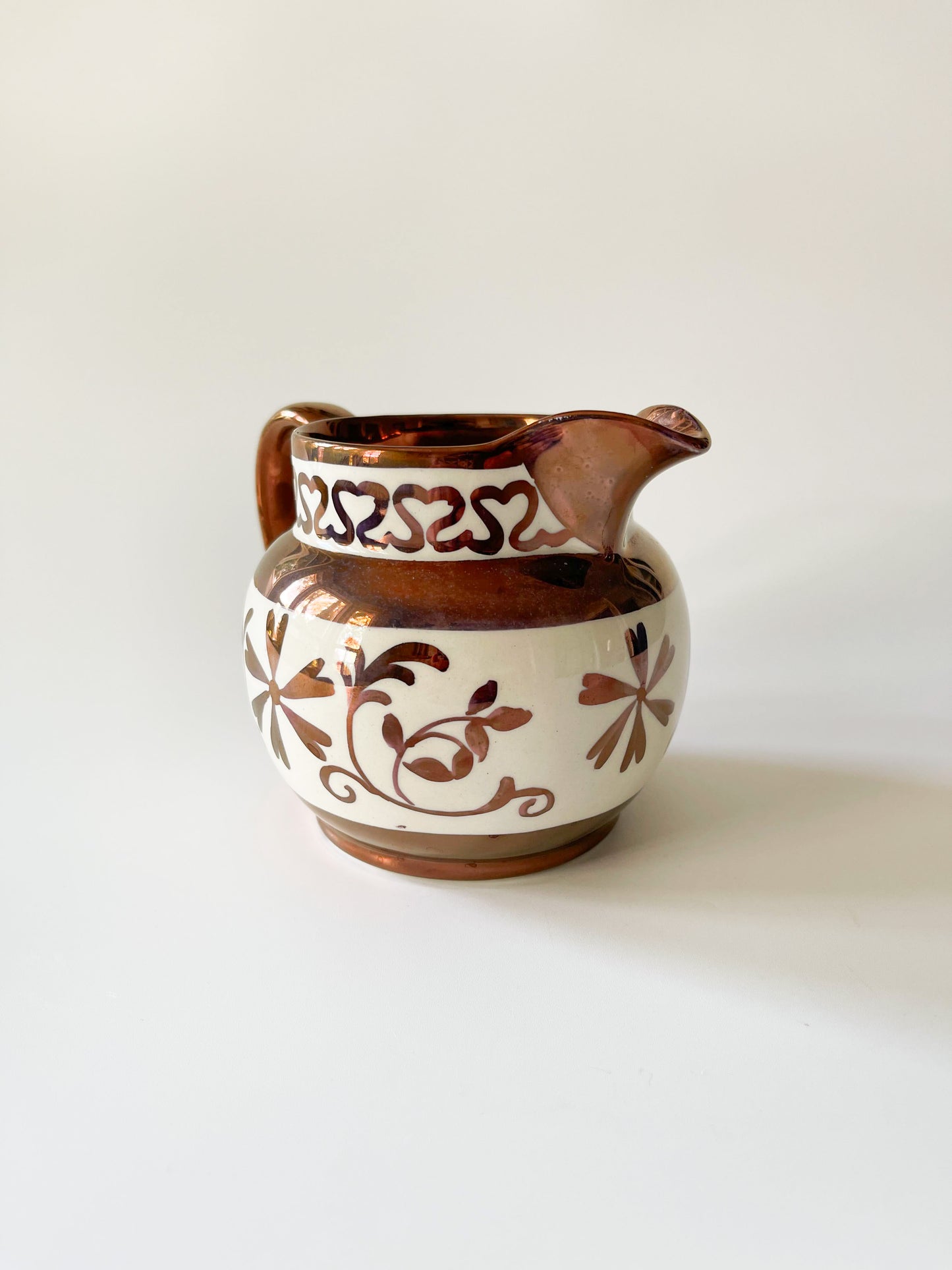 Vintage Wade England Copper Lustre Milk Pitcher
