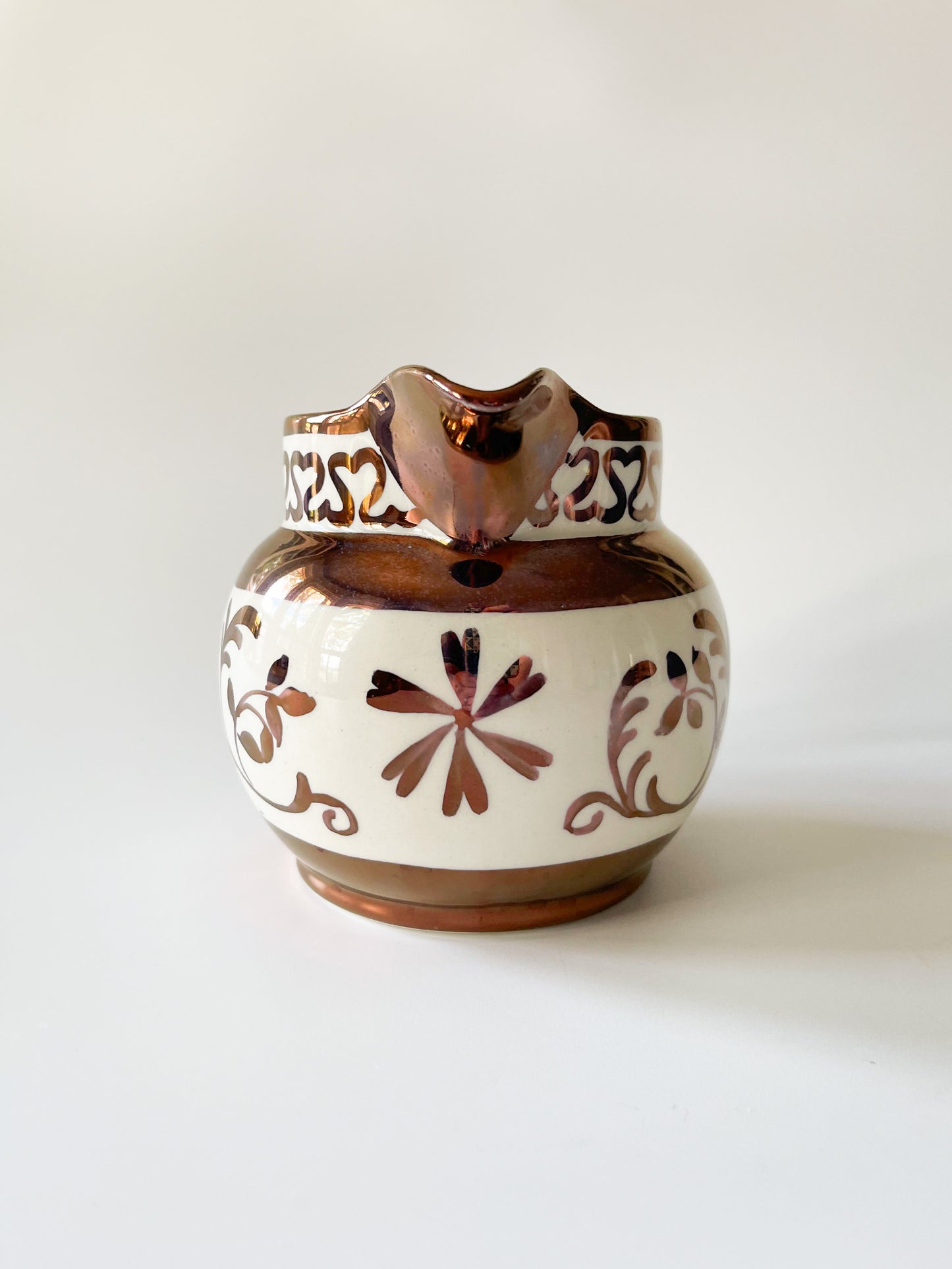 Vintage Wade England Copper Lustre Milk Pitcher