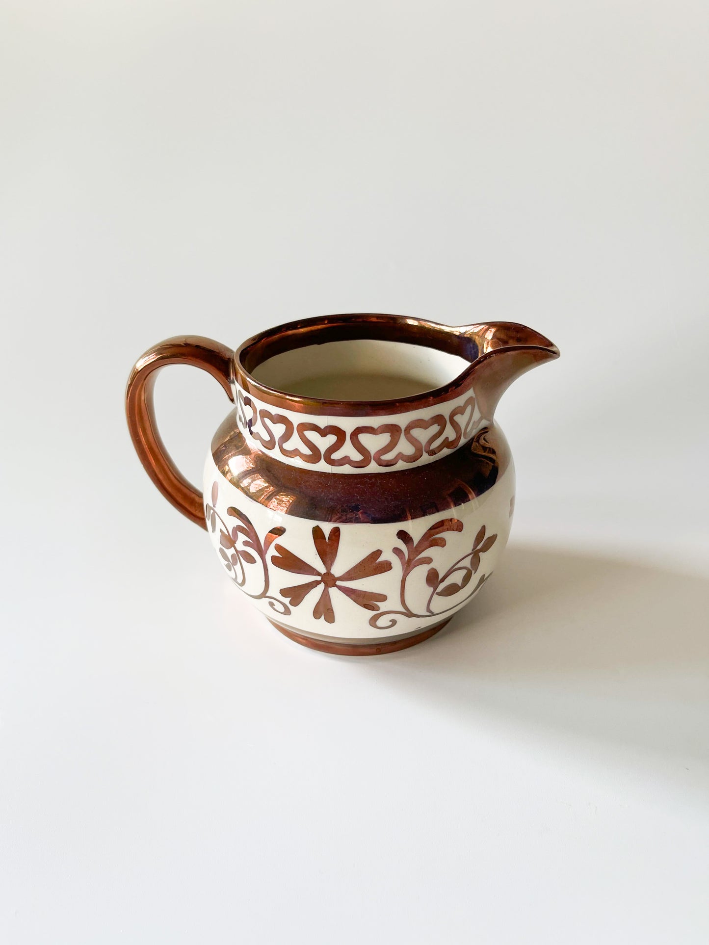 Vintage Wade England Copper Lustre Milk Pitcher