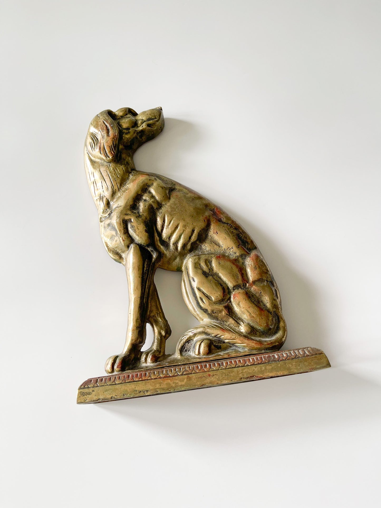 19th Century Brass Dog Doorstop