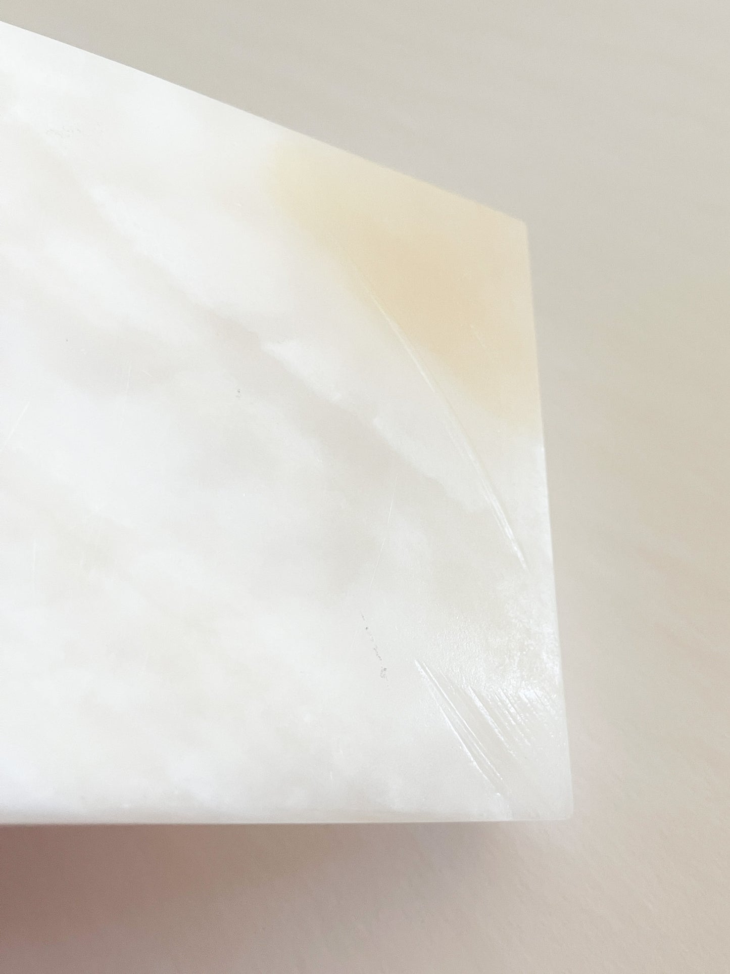 Vintage White Onyx Stone Ashtray Catchall
