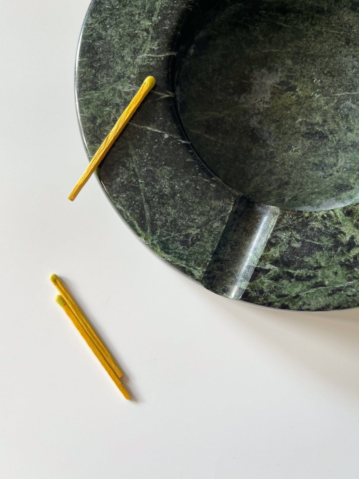 Vintage Oversized Green Marble Ashtray