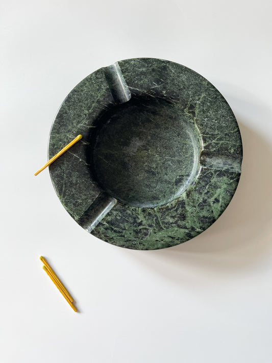 Vintage Oversized Green Marble Ashtray
