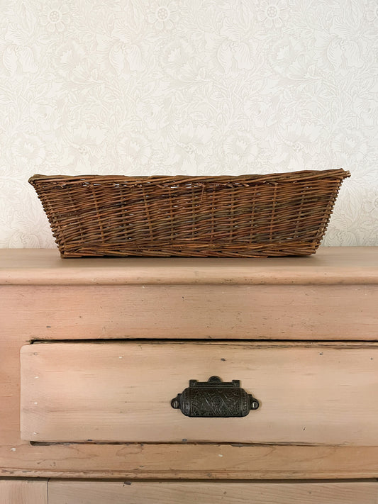 Vintage French Wicker Baguette Basket