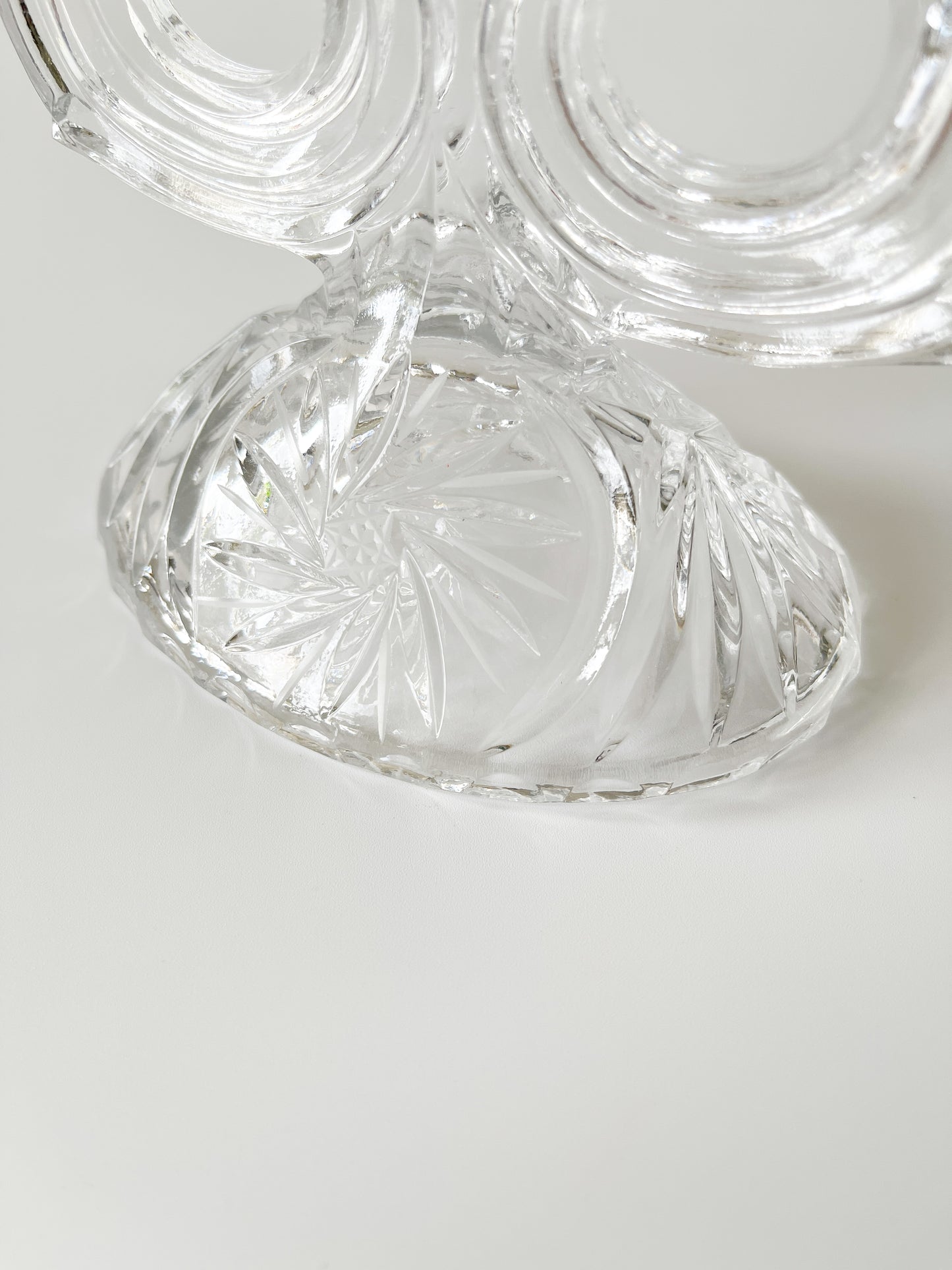 Vintage Cut Crystal Double Candle Holders