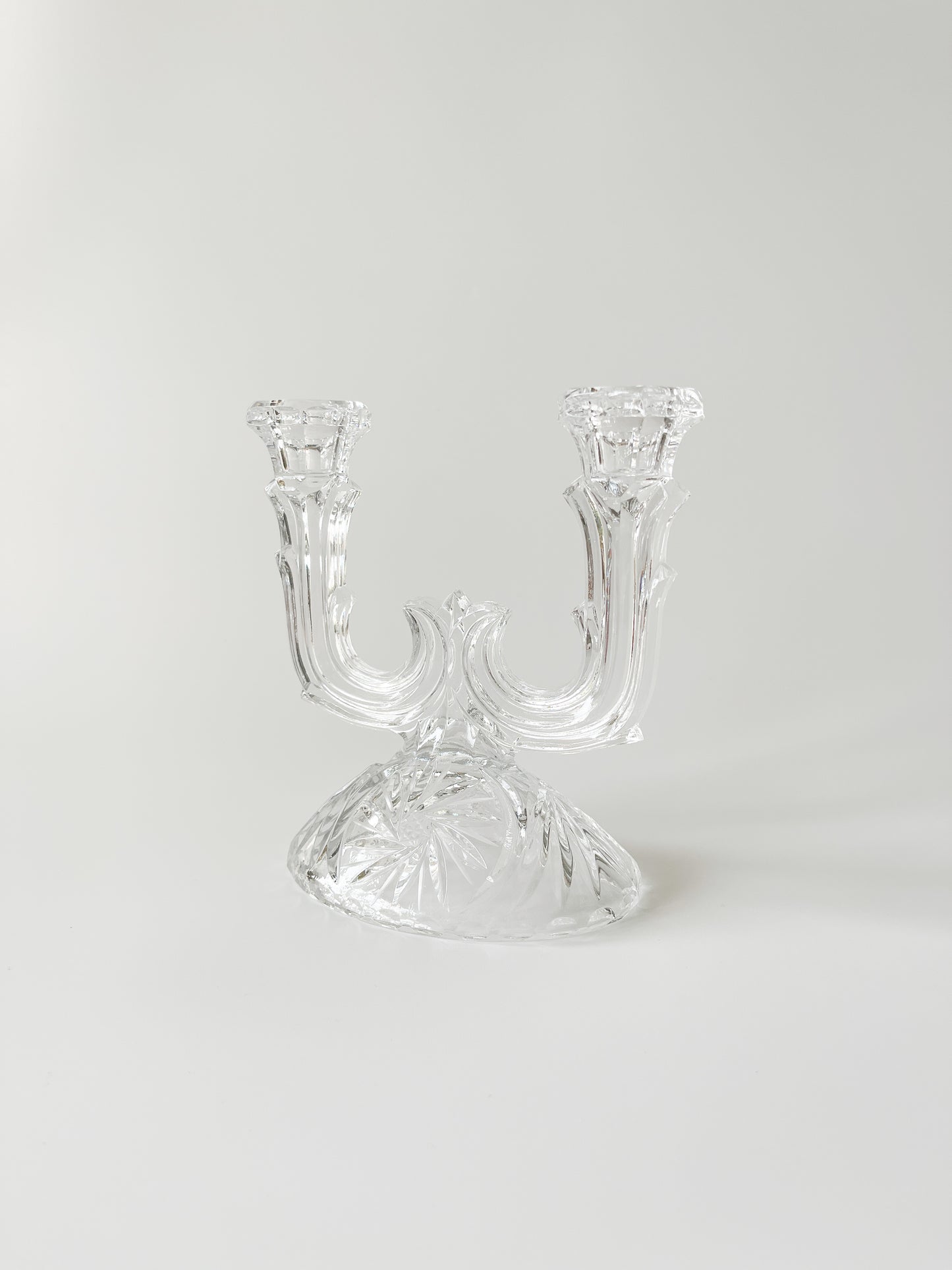 Vintage Cut Crystal Double Candle Holders