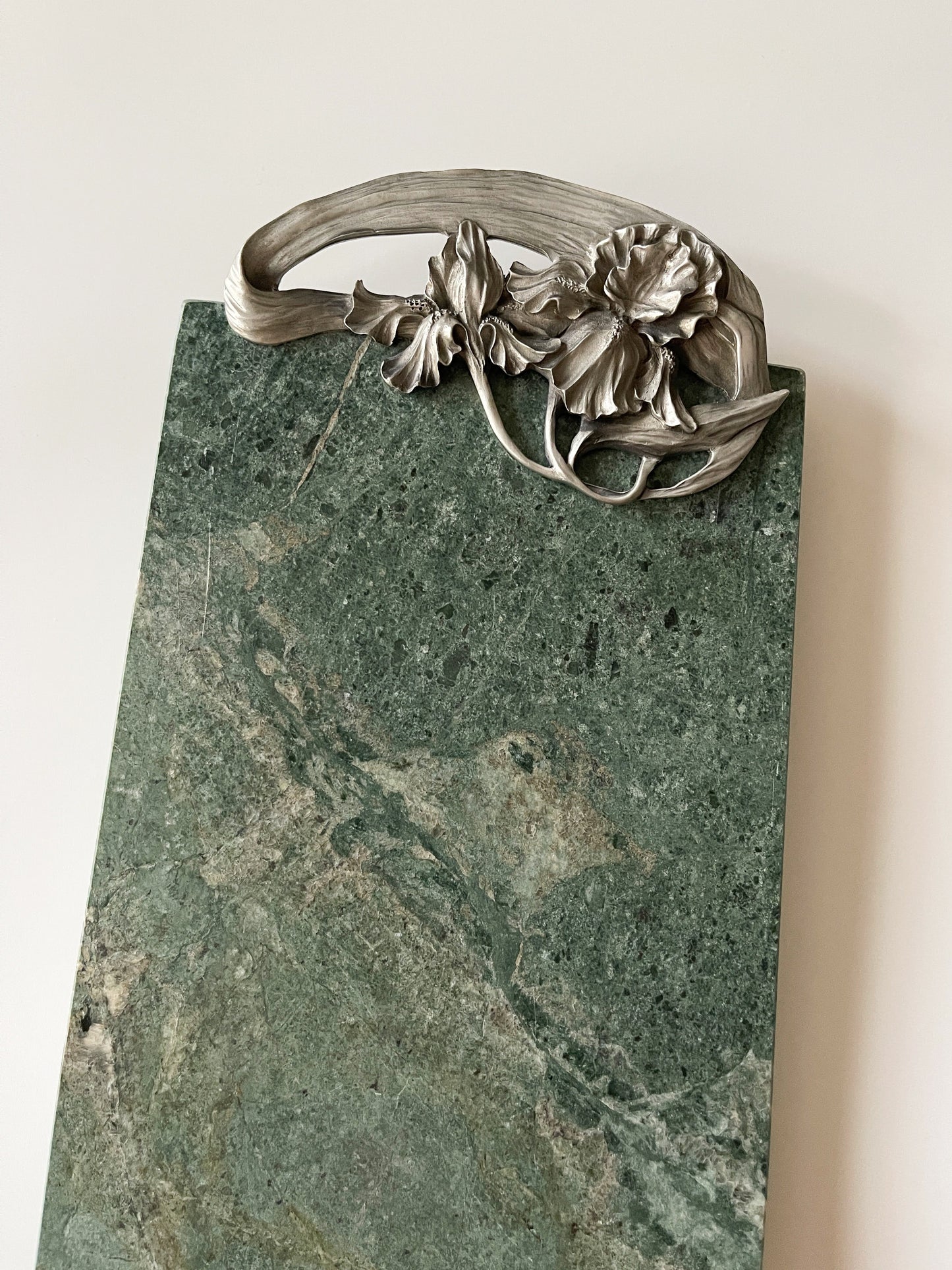 Vintage Seagull Pewter Green Marble Board