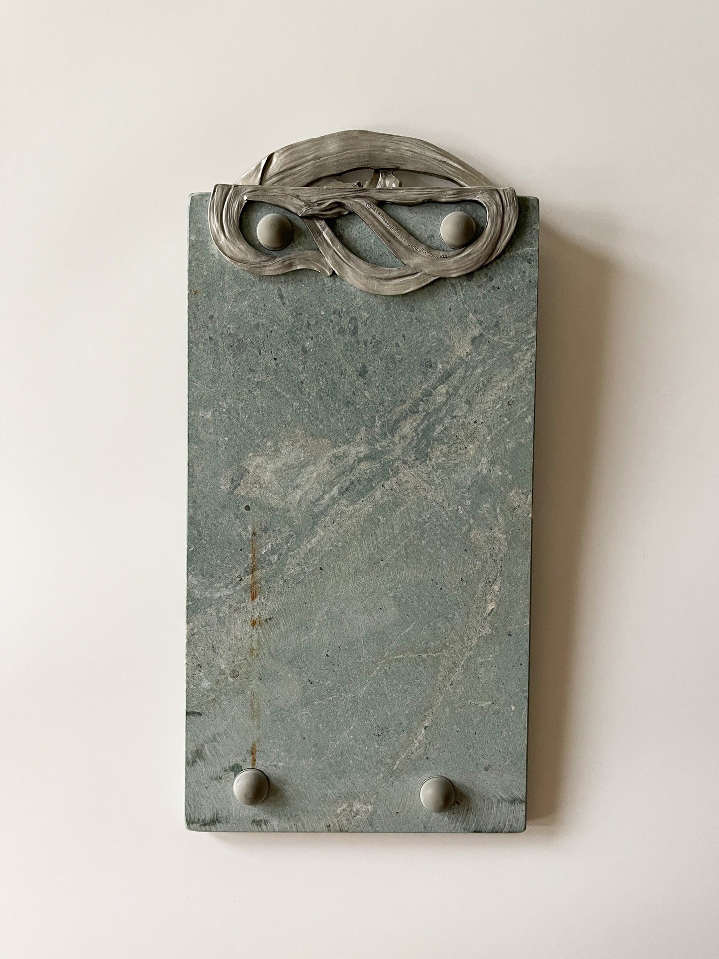 Vintage Seagull Pewter Green Marble Board