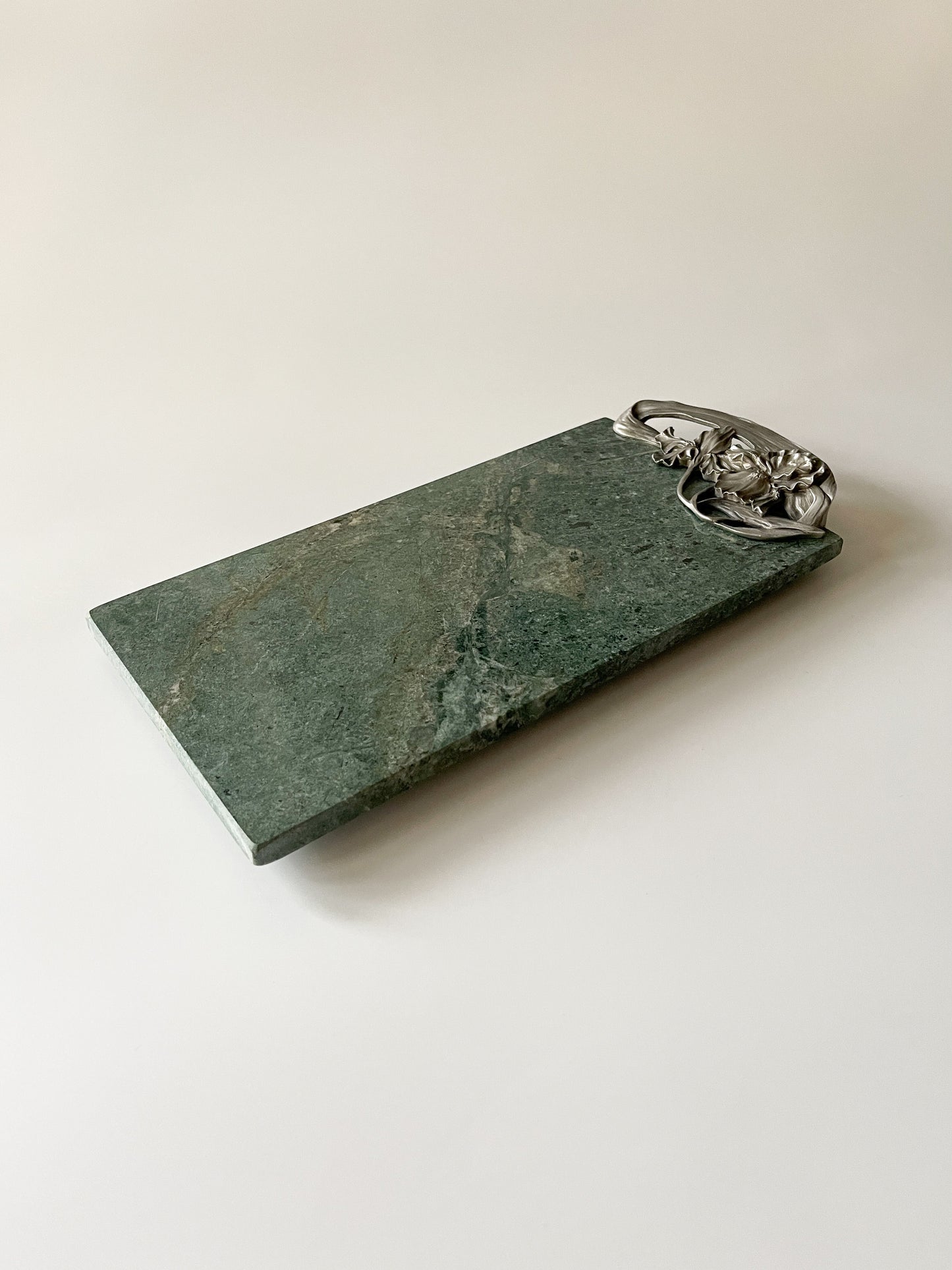 Vintage Seagull Pewter Green Marble Board