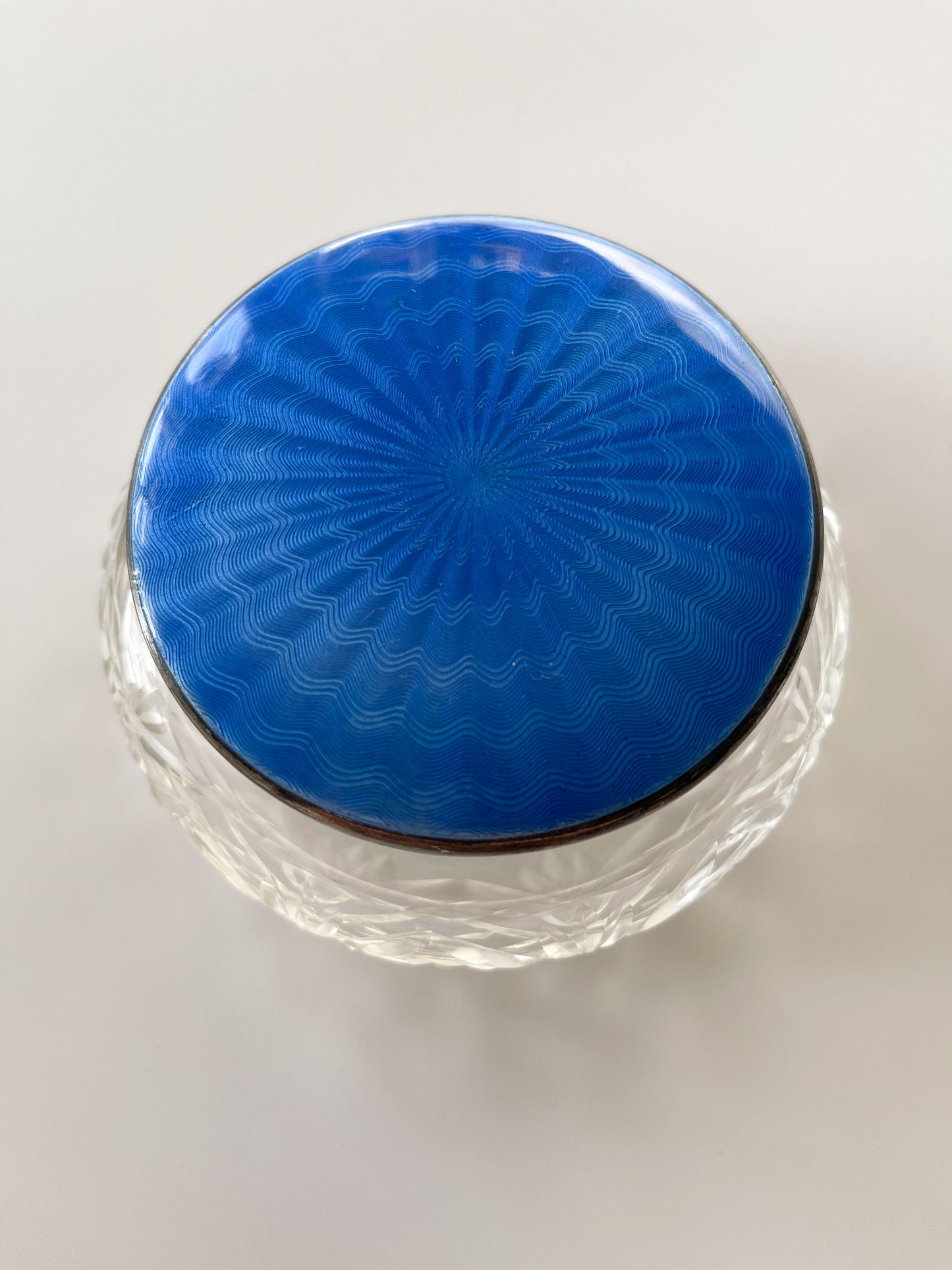 Art Deco Guilloche Enamel Vanity Jar
