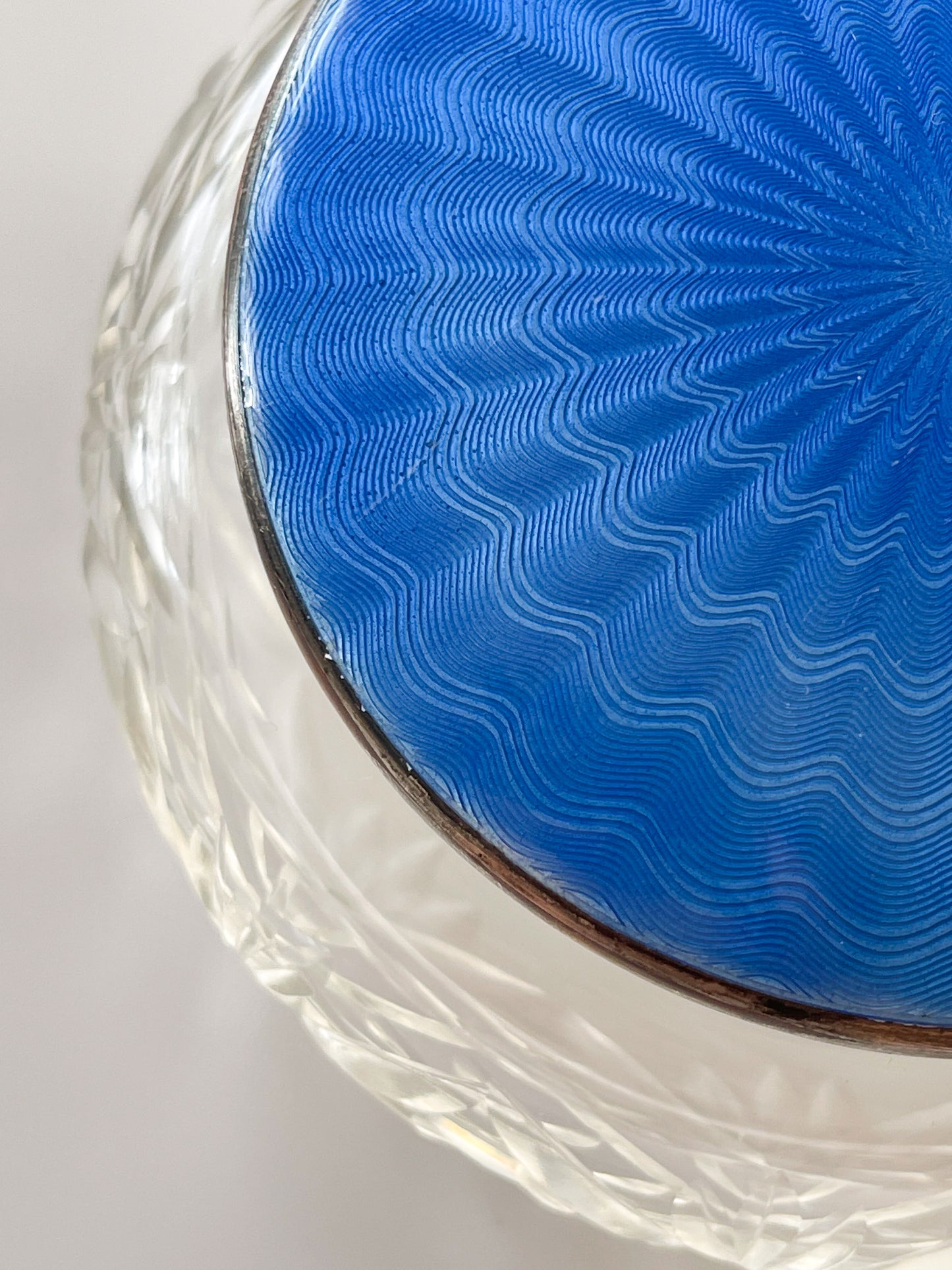 Art Deco Guilloche Enamel Vanity Jar