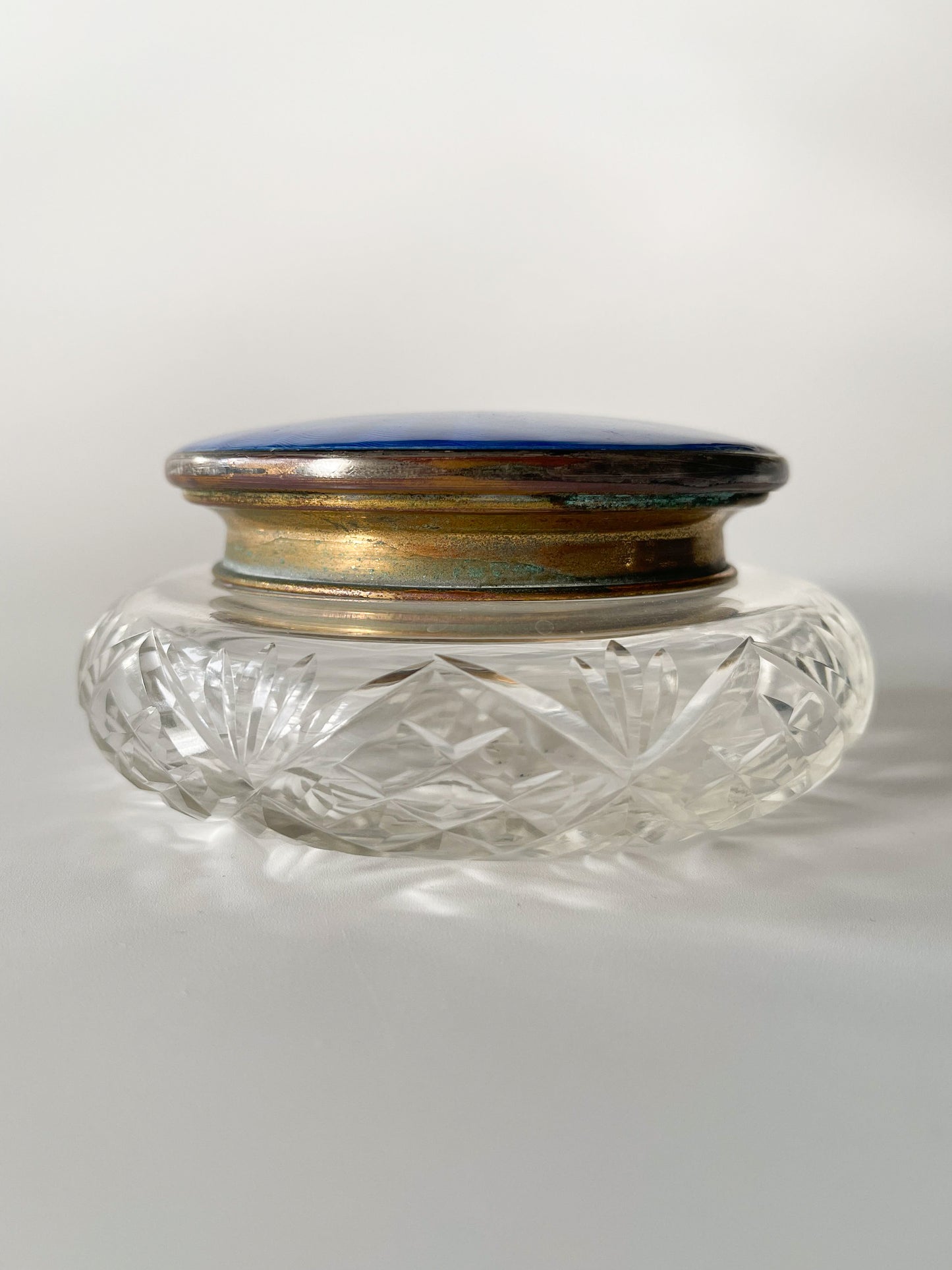 Art Deco Guilloche Enamel Vanity Jar