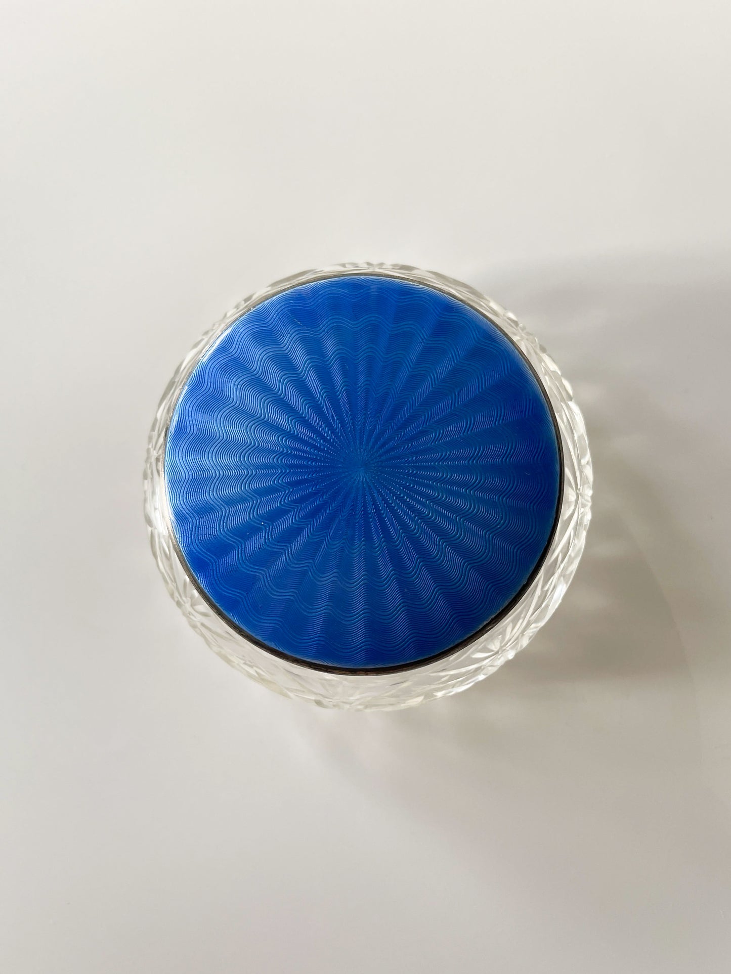 Art Deco Guilloche Enamel Vanity Jar