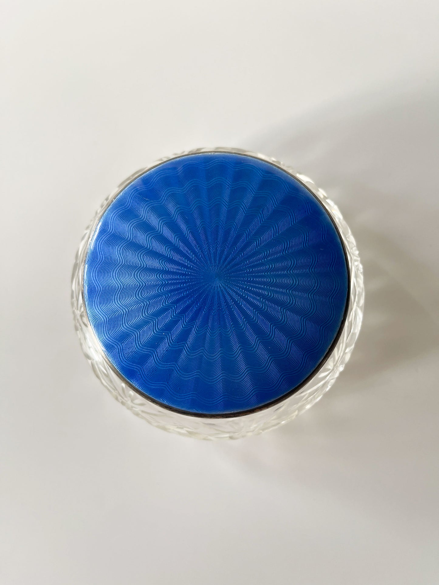 Art Deco Guilloche Enamel Vanity Jar