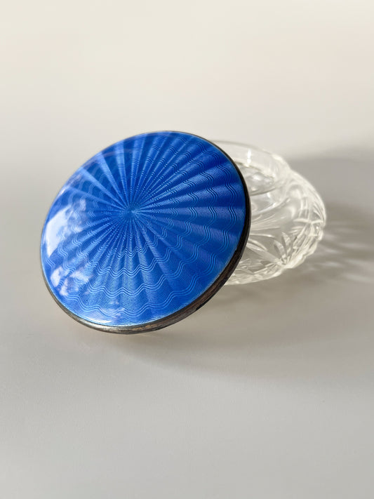 Art Deco Guilloche Enamel Vanity Jar