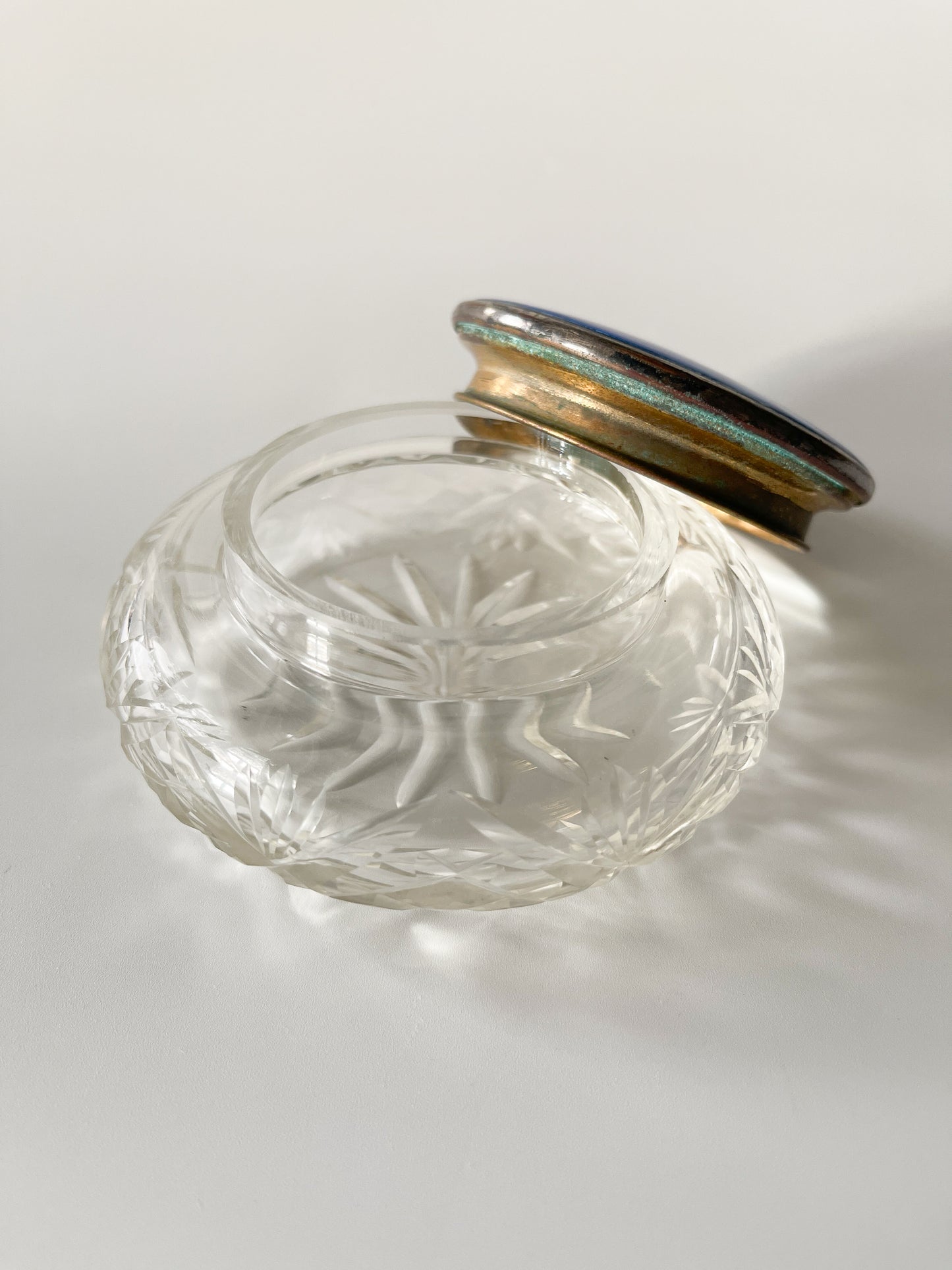 Art Deco Guilloche Enamel Vanity Jar