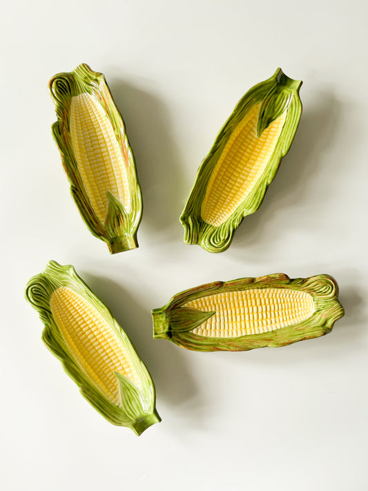 Vintage Ceramic Majolica Corn Dishes