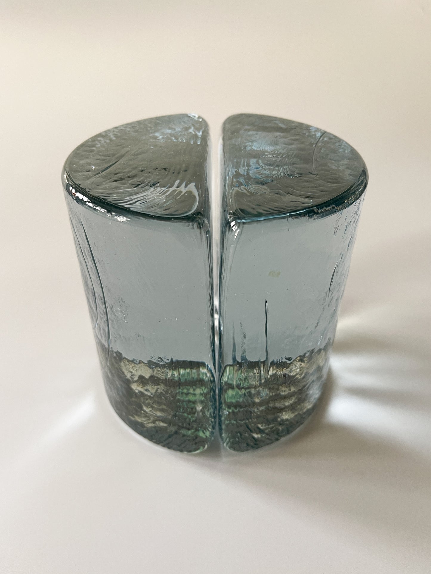Midcentury Glass Bookends by Wayne Husted for Blenko