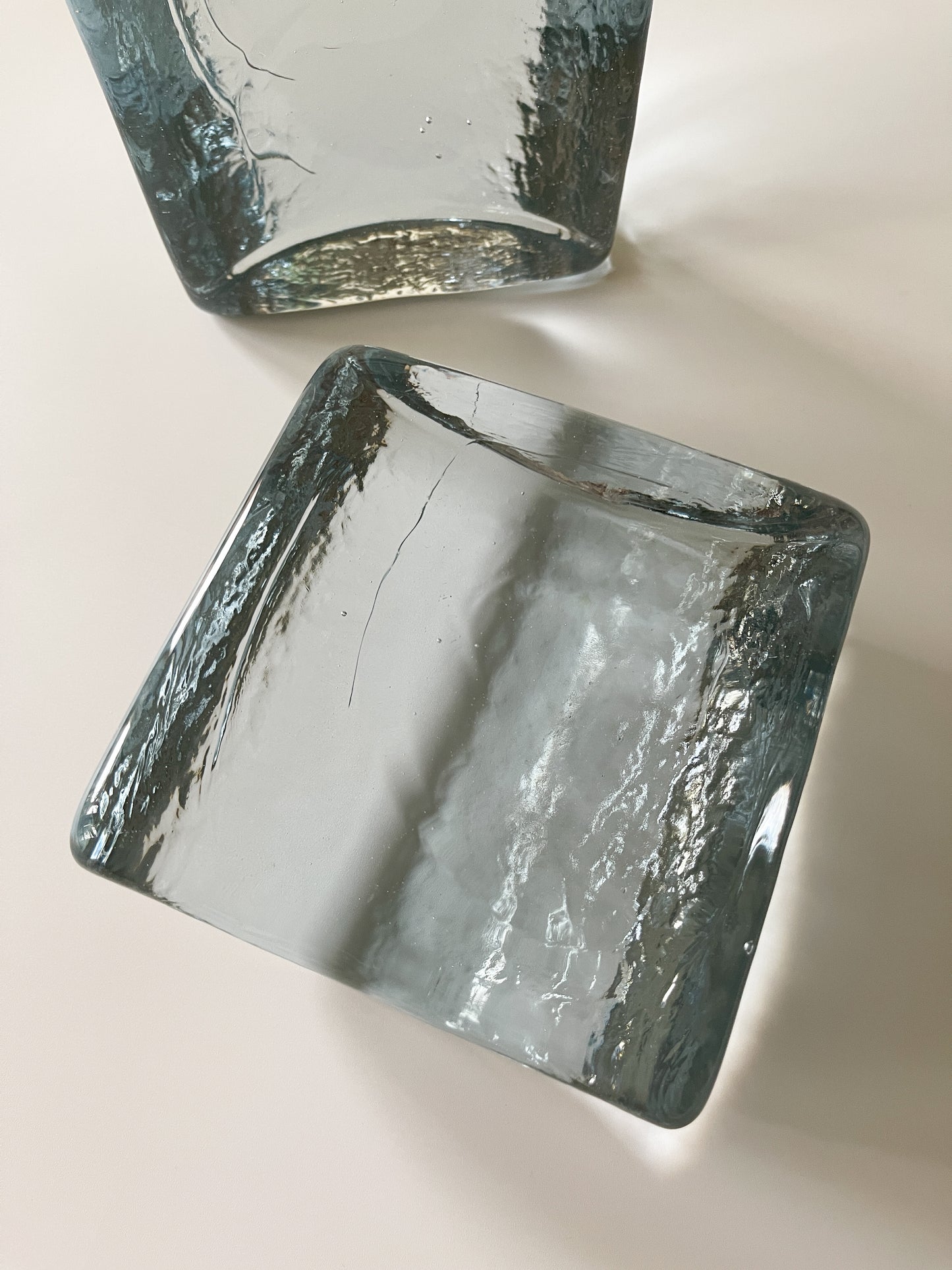 Midcentury Glass Bookends by Wayne Husted for Blenko