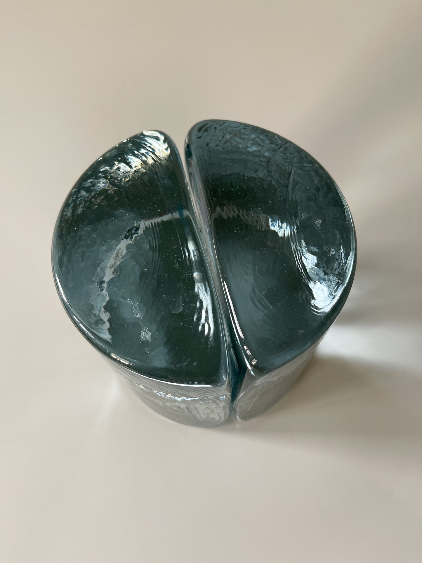 Midcentury Glass Bookends by Wayne Husted for Blenko