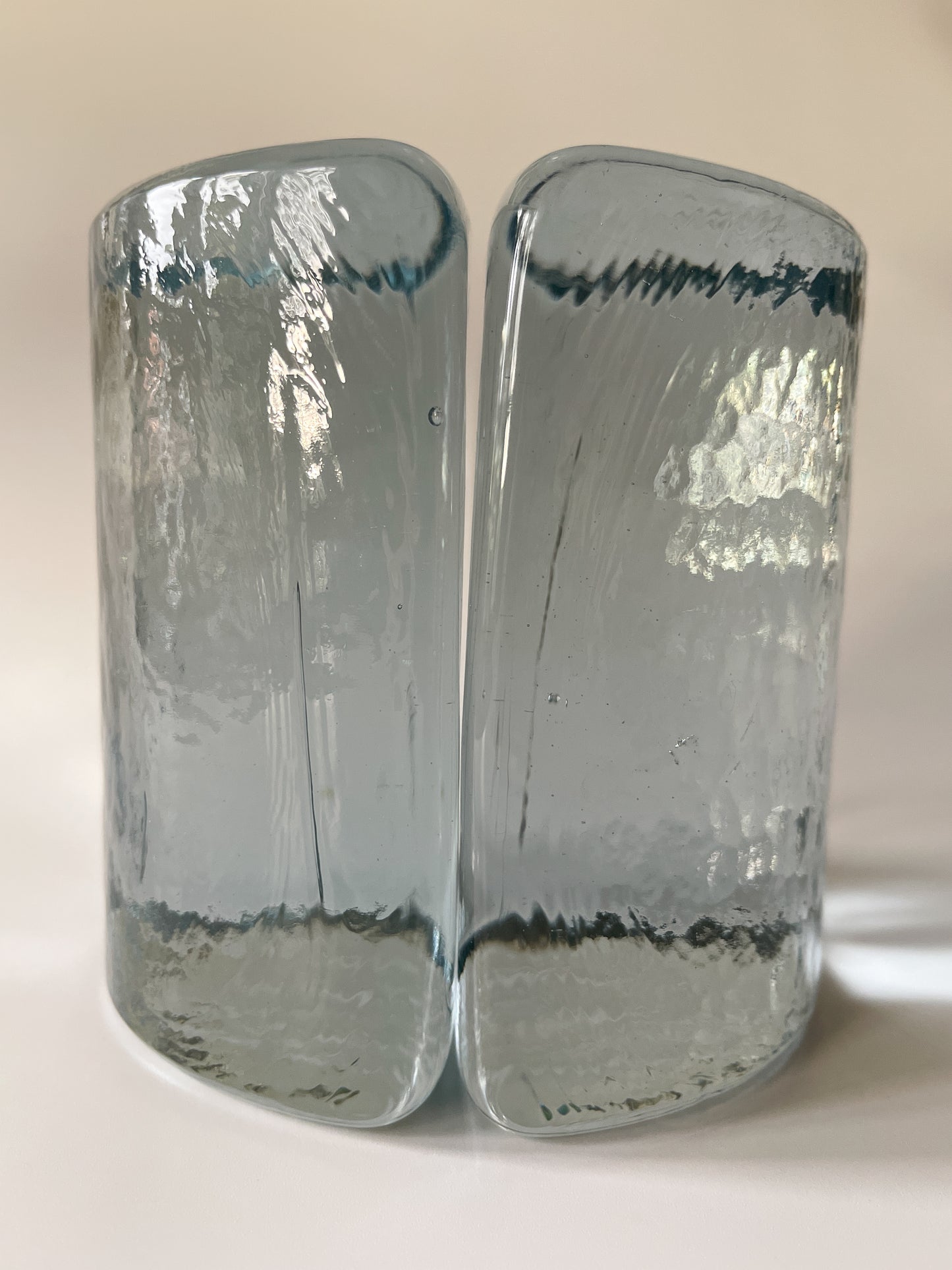 Midcentury Glass Bookends by Wayne Husted for Blenko