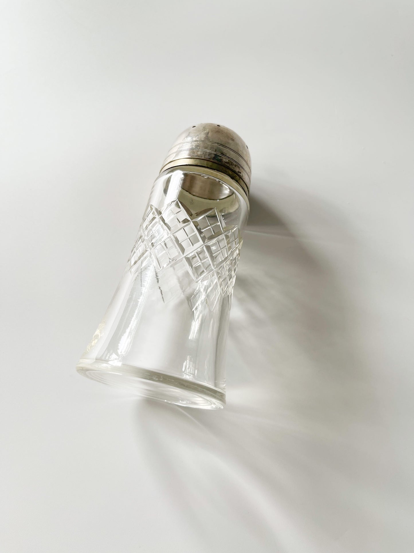 Antique Cut Glass Silver Plate Sugar Shaker