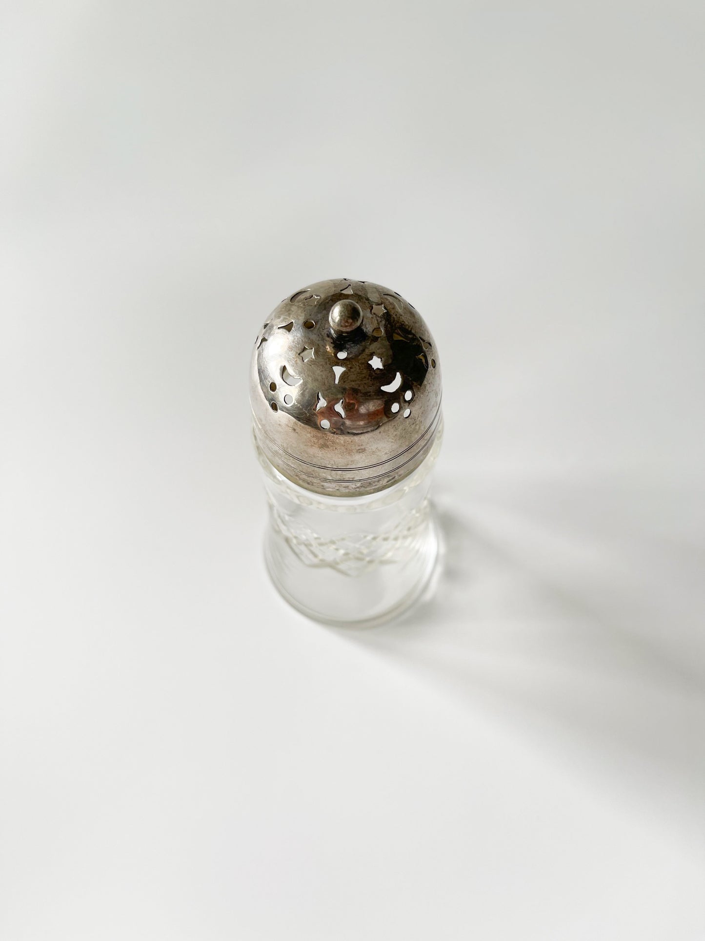 Antique Cut Glass Silver Plate Sugar Shaker
