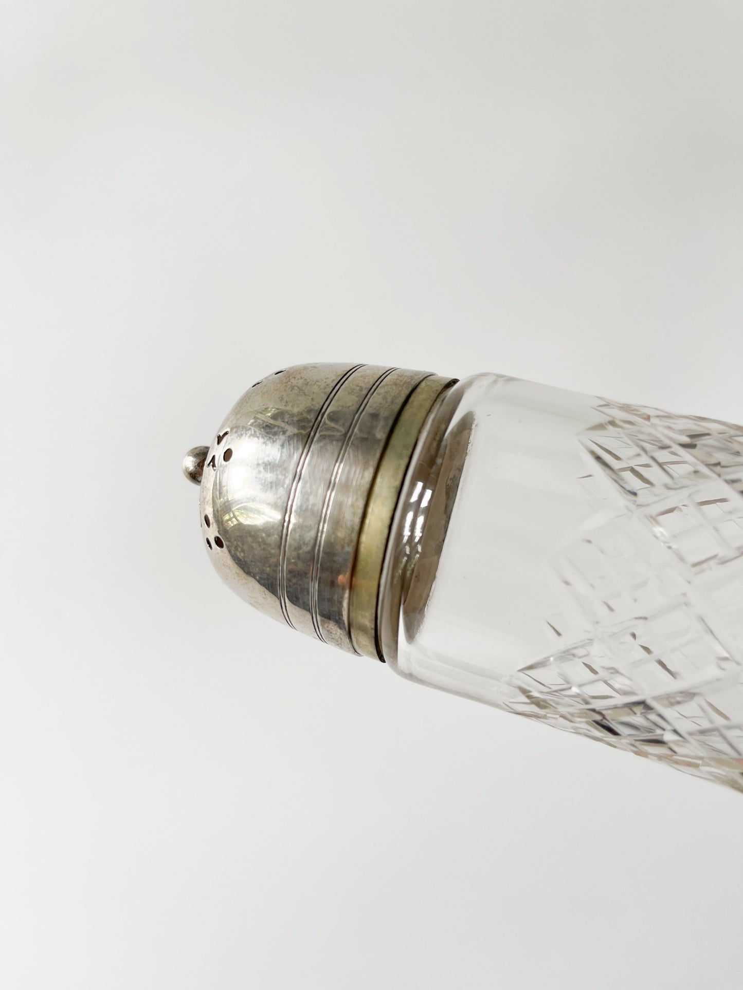 Antique Cut Glass Silver Plate Sugar Shaker